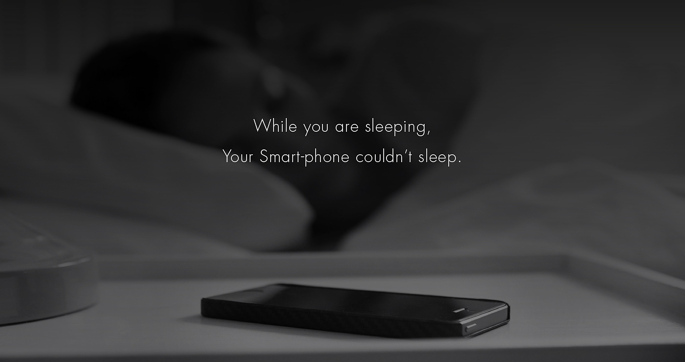 智能无线手机充电器，应用程序，app，睡眠模式，瞌睡，黑色，