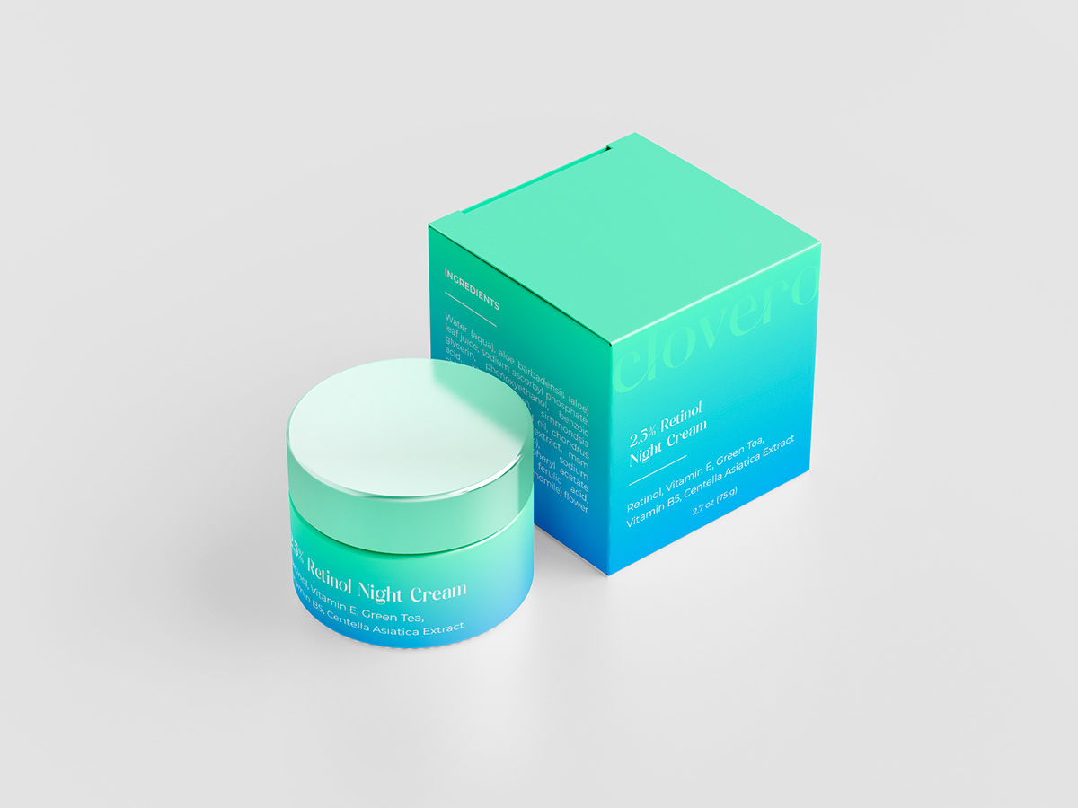 CLOVERO，packing design，Cosmetic packaging，