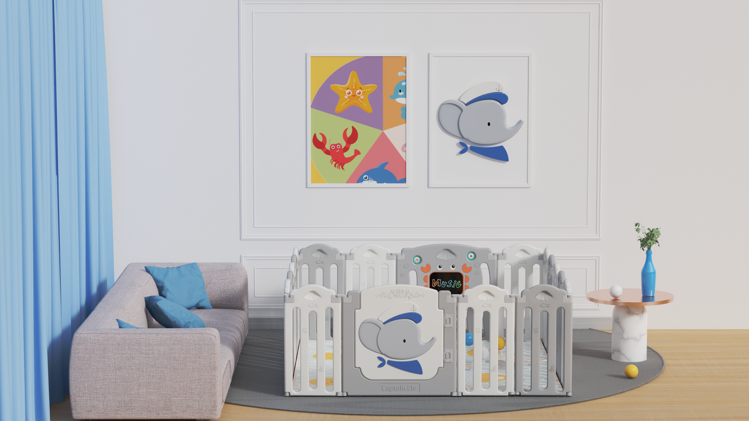 children，Mother and baby，Toys，enclosure，Slide，Building blocks，chair，