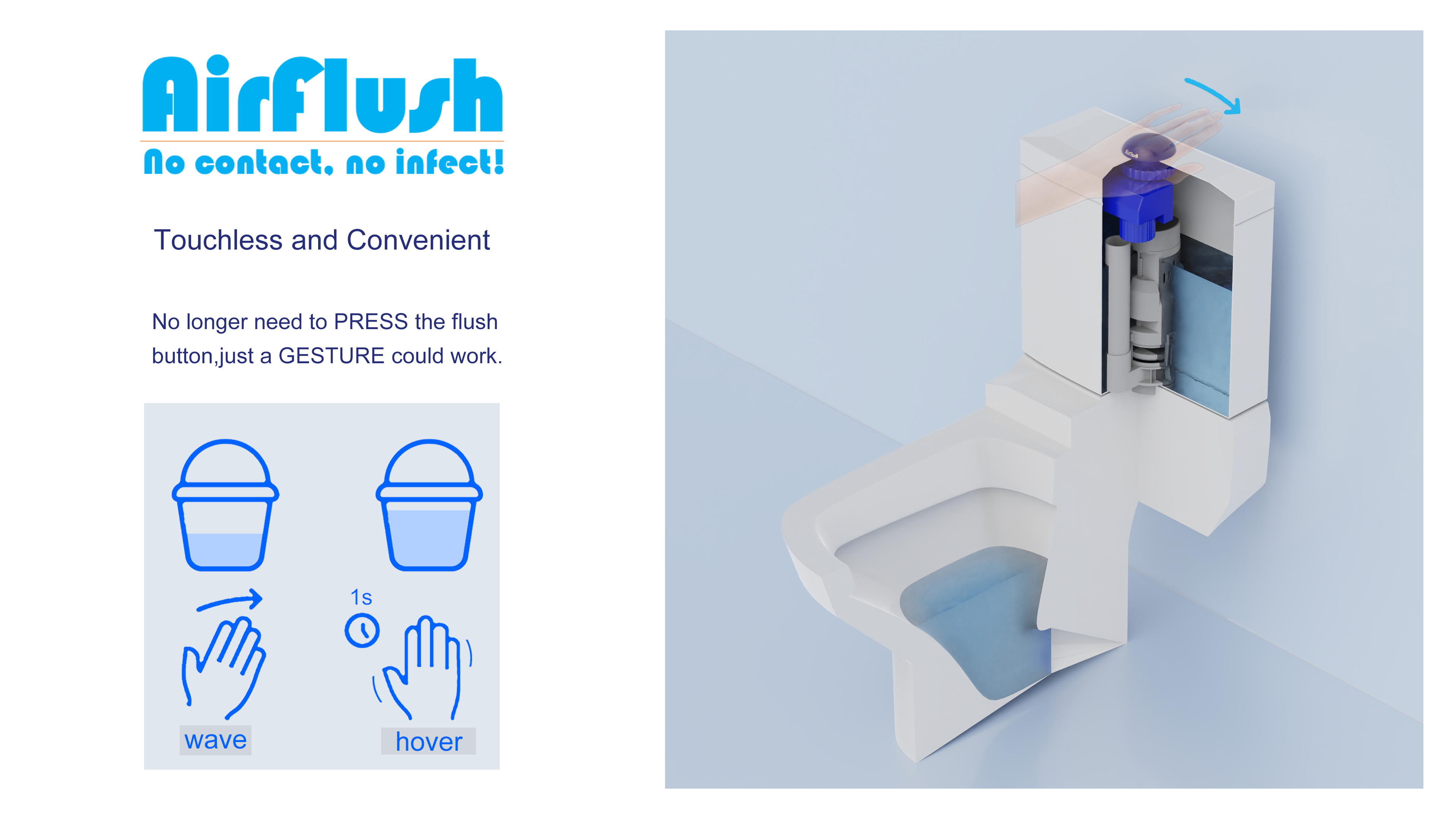 Intelligent, bathroom, infrared, contact free, prevent cross infection，Contact free infrared toilet intelligent drain，