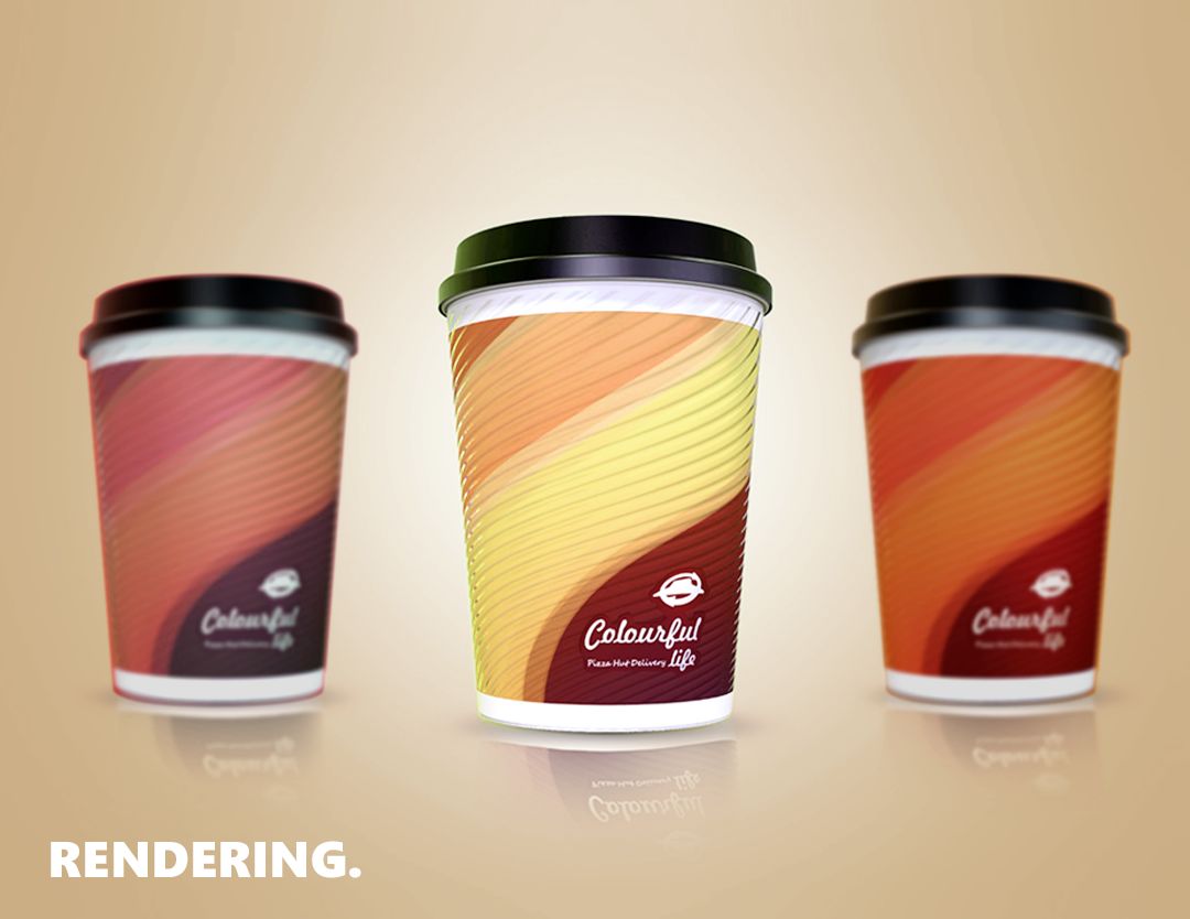 Brand design，Pizza hut，juice cup，Hot drink cup，