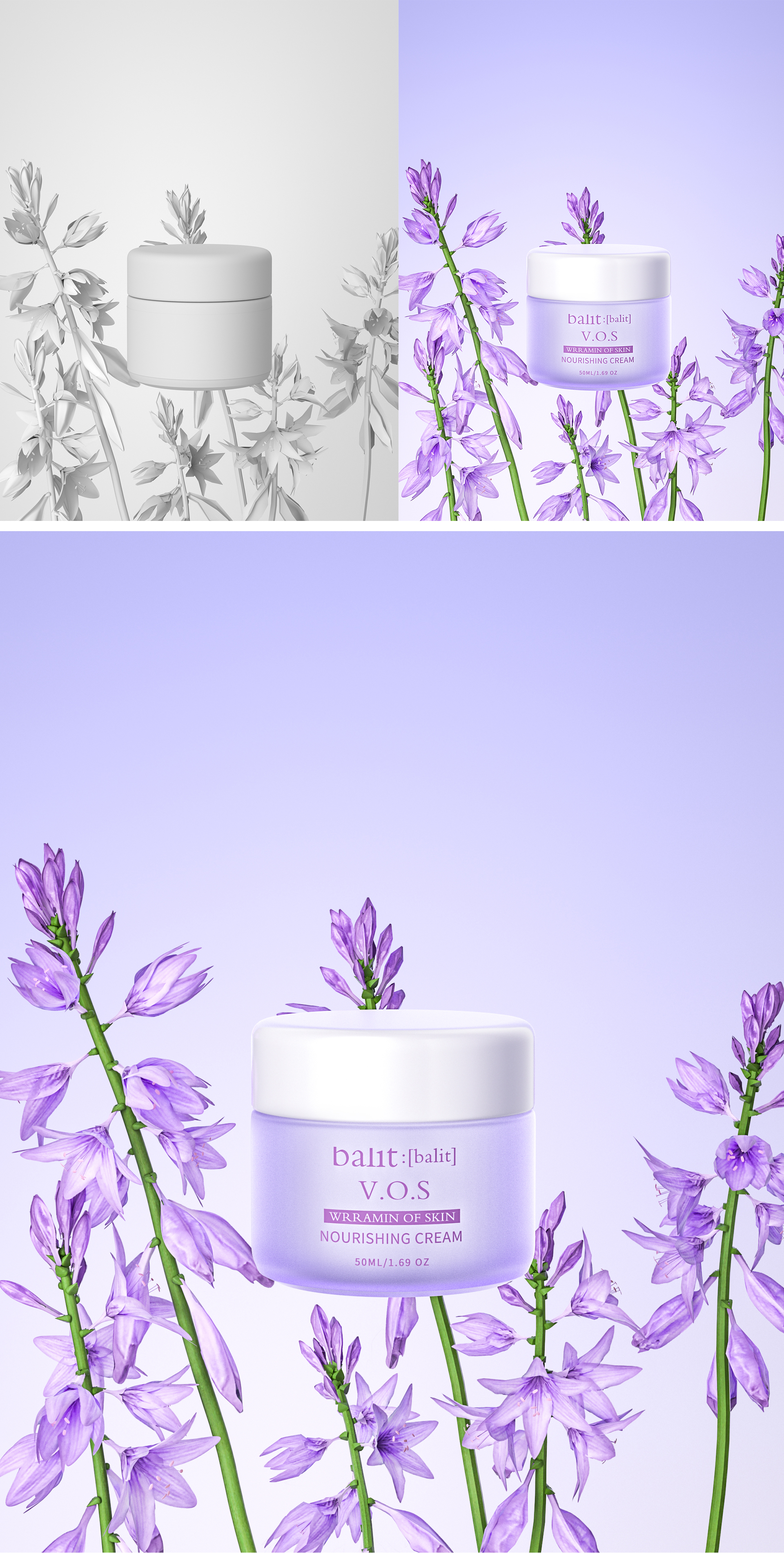 Beauty makeup，Modeling and rendering，Product modeling and rendering，c4d，oc，