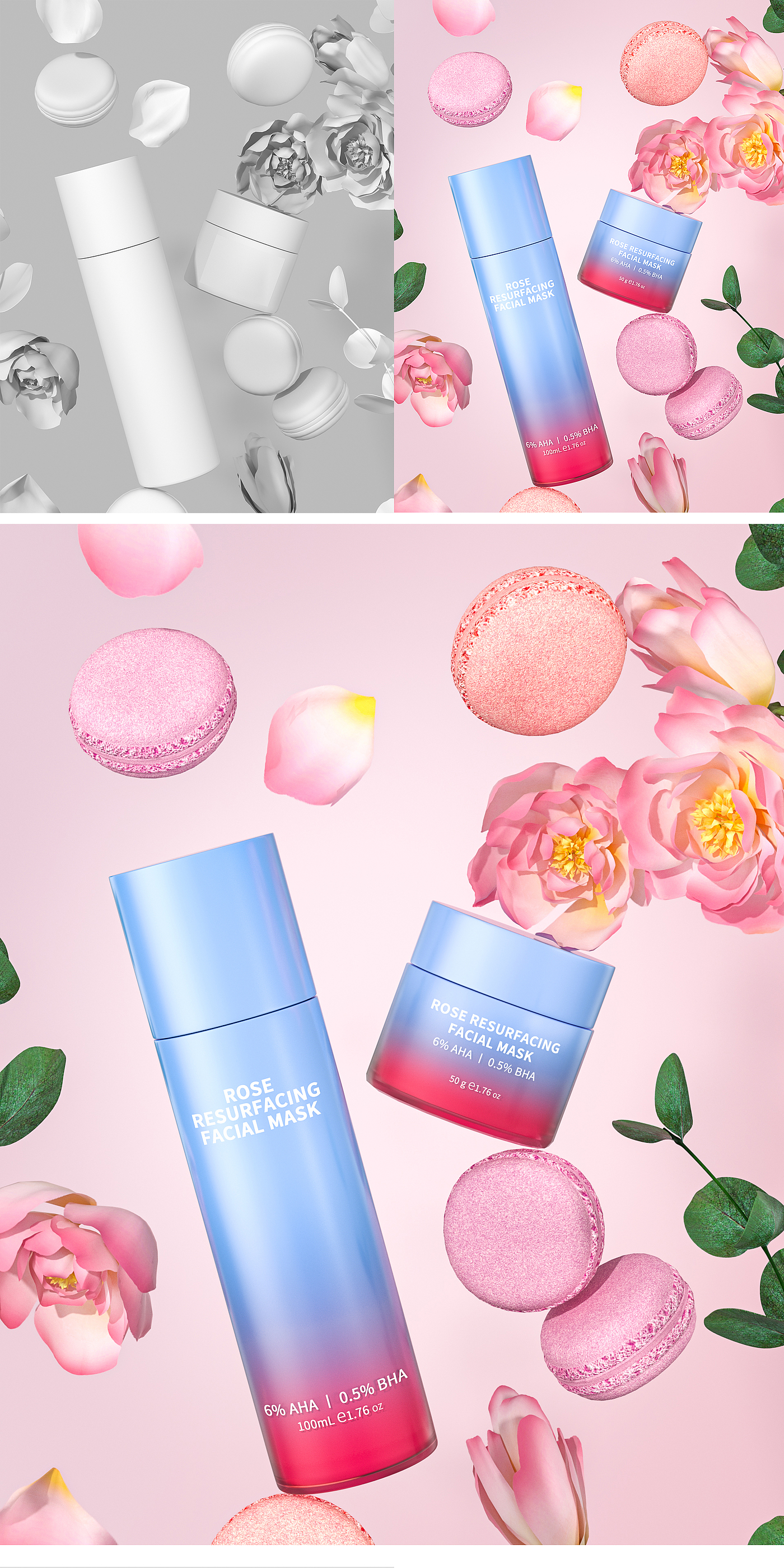 Beauty makeup，Modeling and rendering，Product modeling and rendering，c4d，oc，