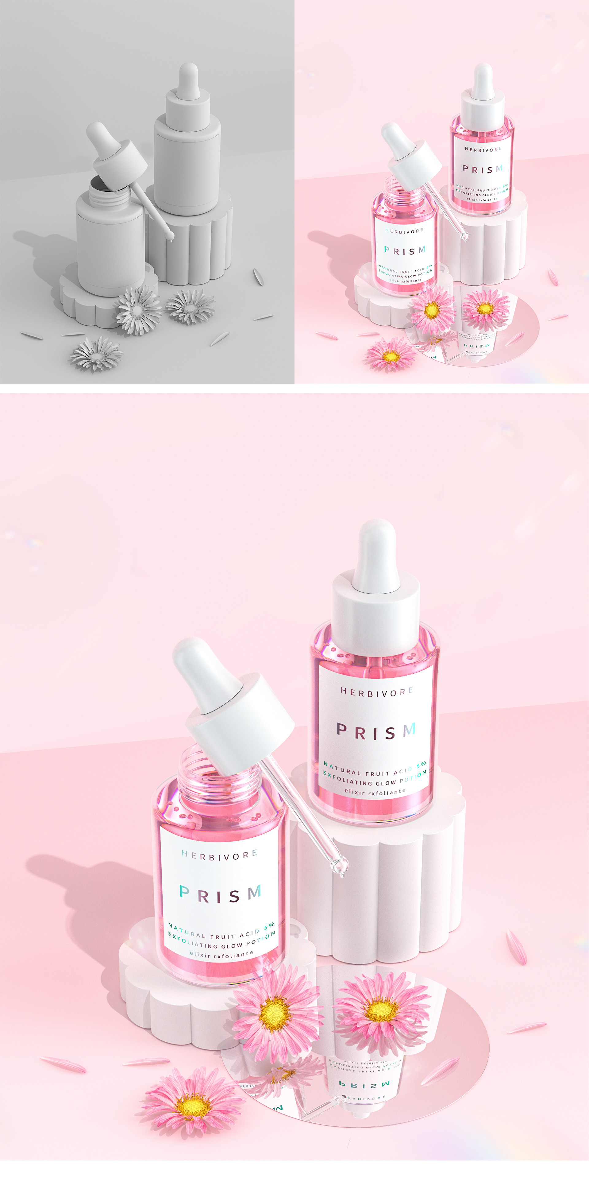 Beauty makeup，Modeling and rendering，Product modeling and rendering，c4d，oc，