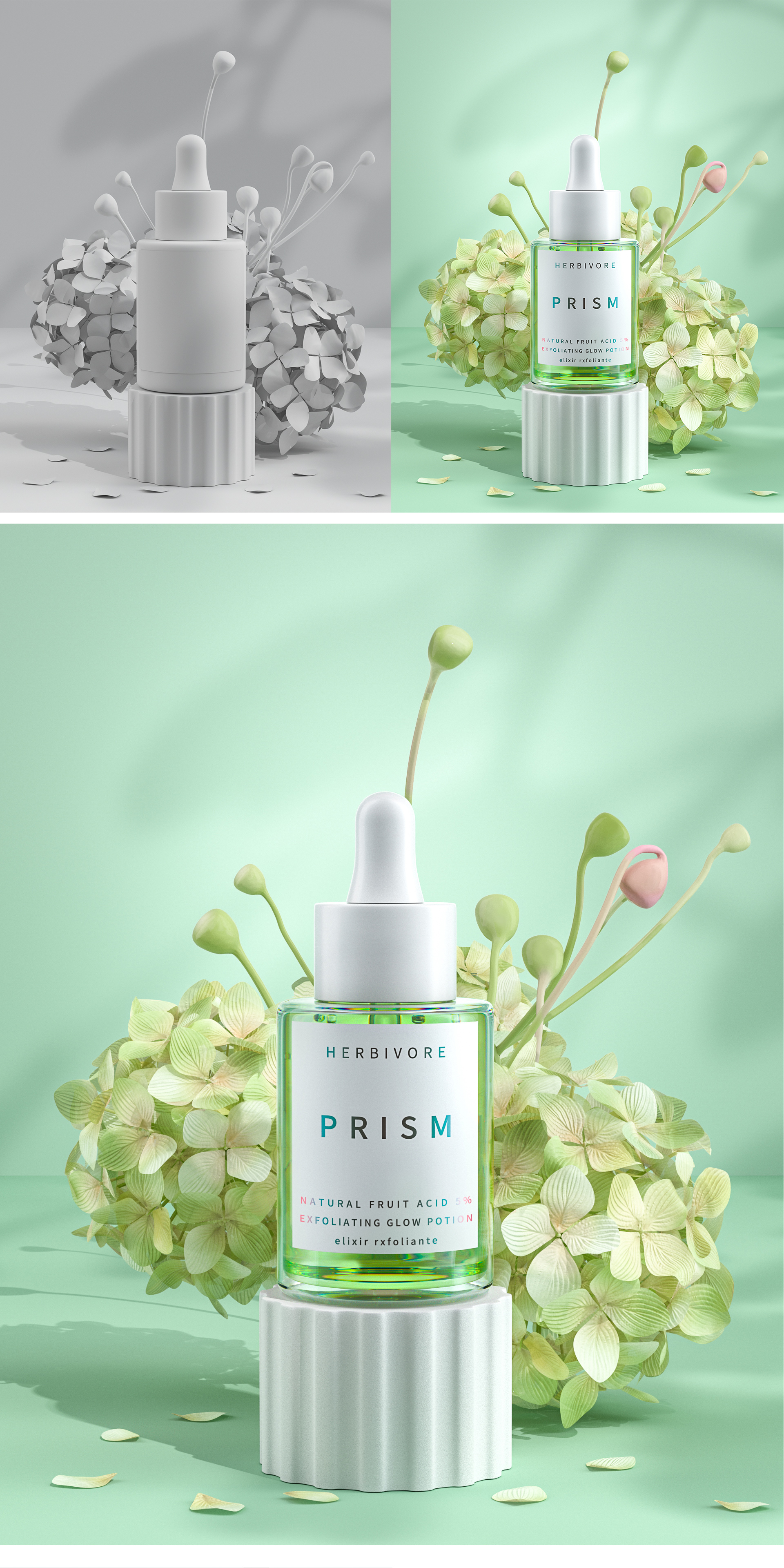 Beauty makeup，Modeling and rendering，Product modeling and rendering，c4d，oc，