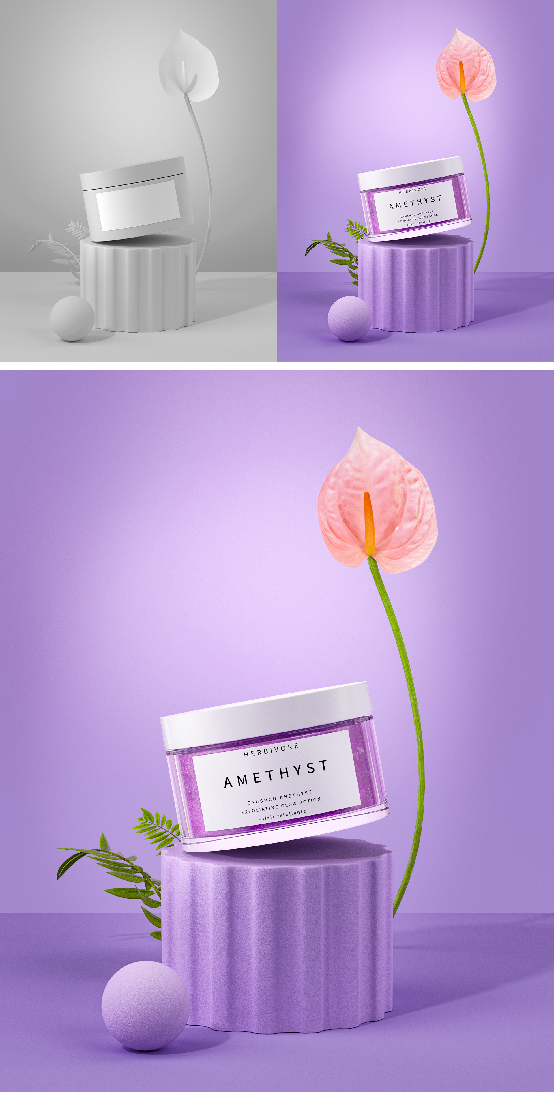 Beauty makeup，Modeling and rendering，Product modeling and rendering，c4d，oc，