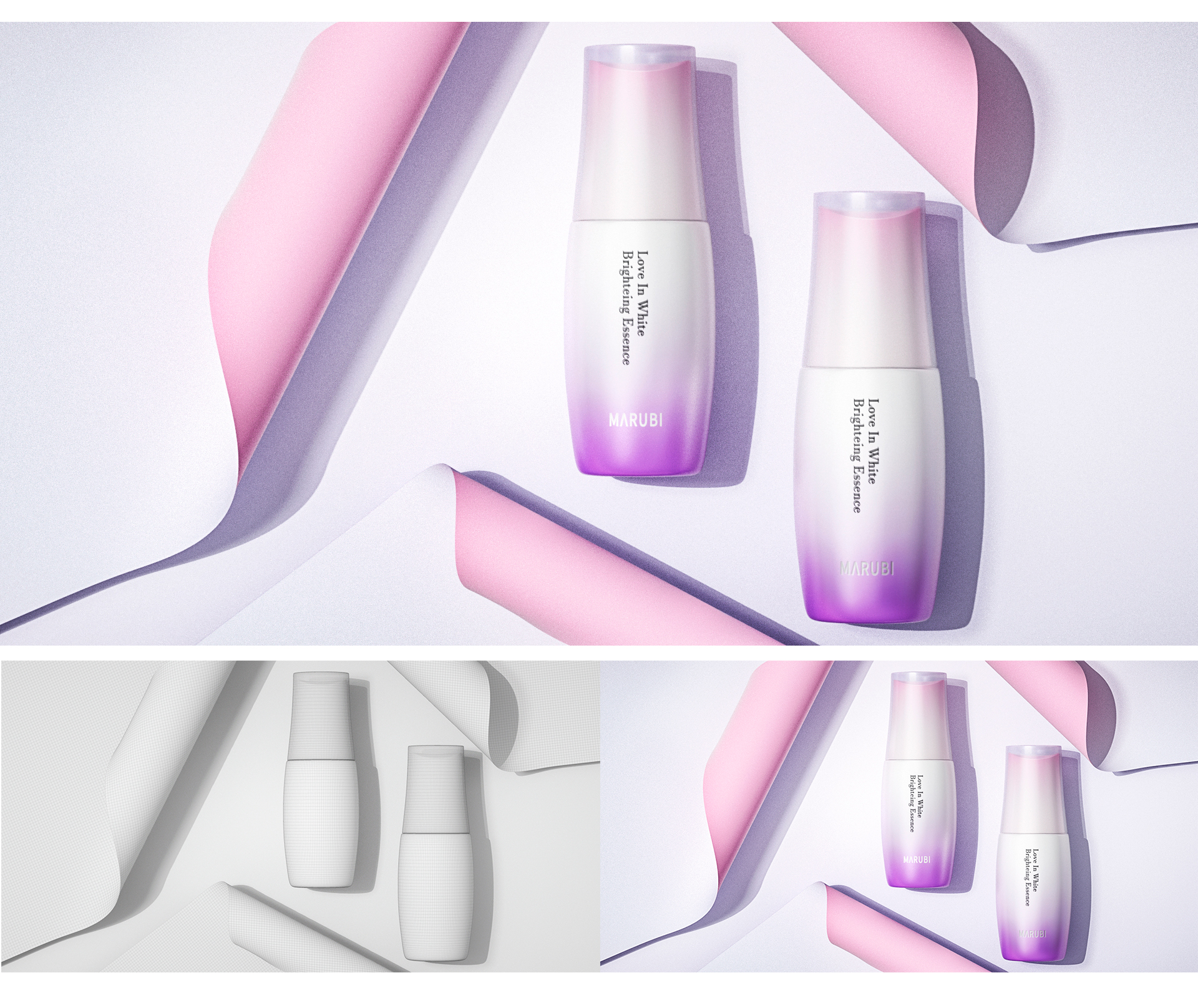 Beauty makeup，Modeling and rendering，Product modeling and rendering，c4d，oc，