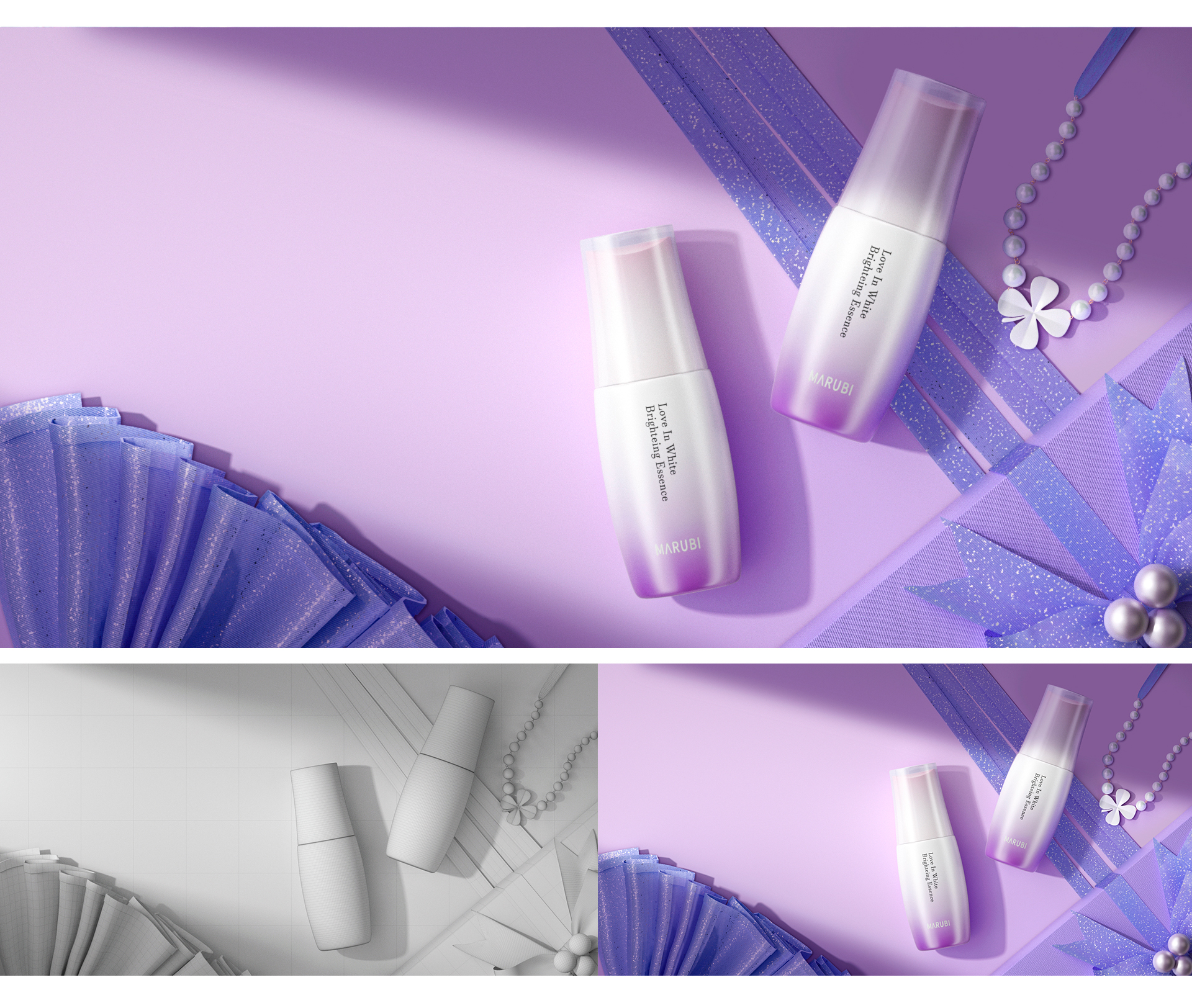 Beauty makeup，Modeling and rendering，Product modeling and rendering，c4d，oc，