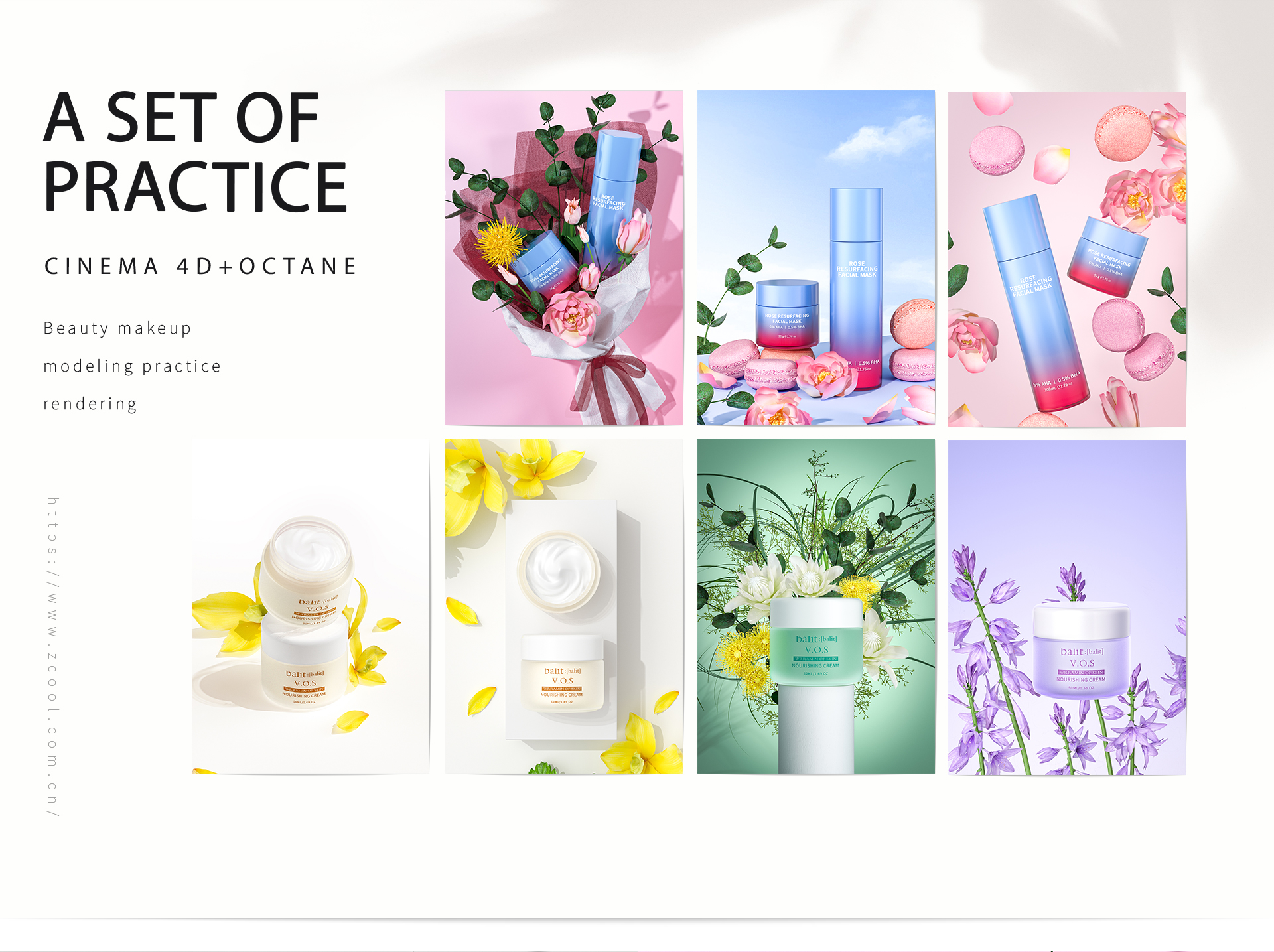 Beauty makeup，Modeling and rendering，Product modeling and rendering，c4d，oc，