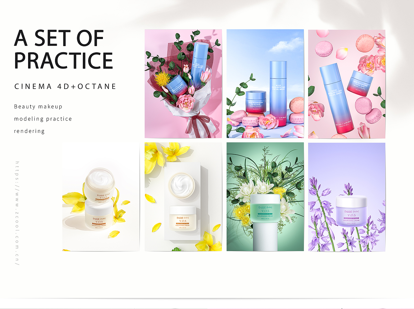 Beauty makeup，Modeling and rendering，Product modeling and rendering，c4d，oc，