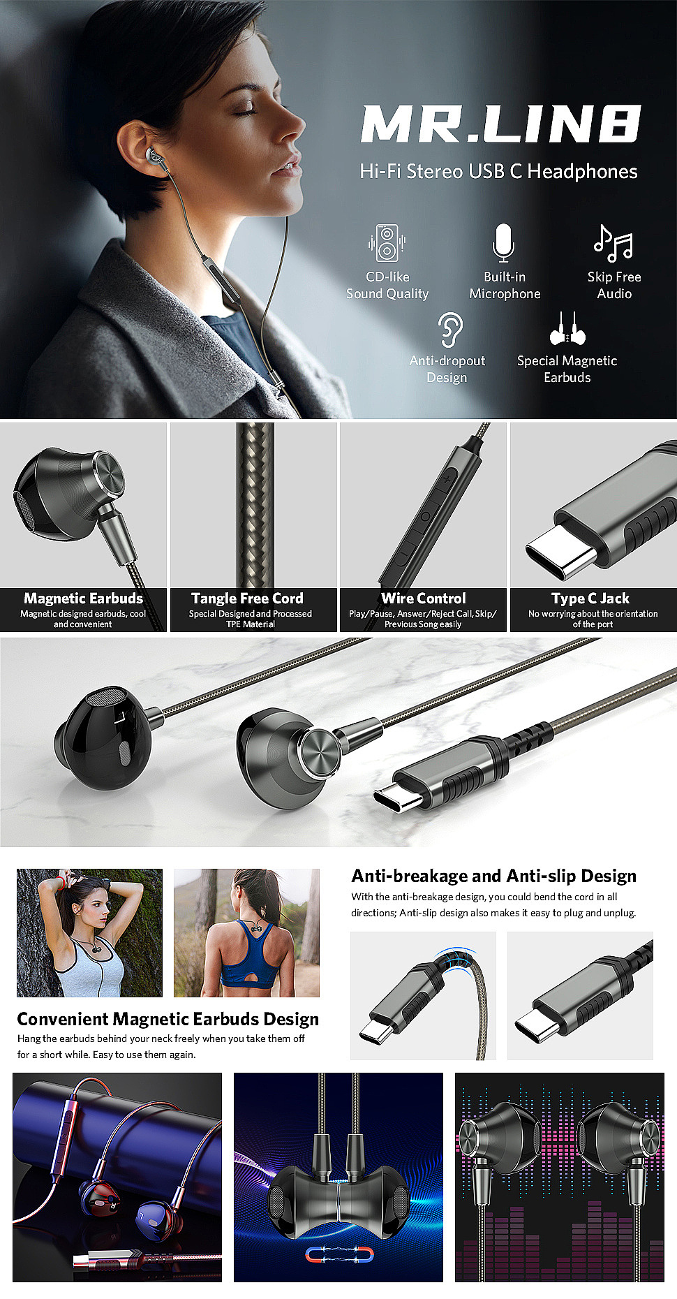 Render Amazon - magnetic earphone，