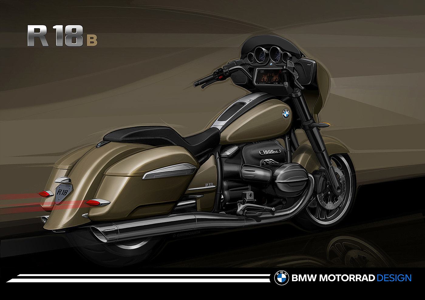 Extreme speed driving，BMW R18，motorcycle，