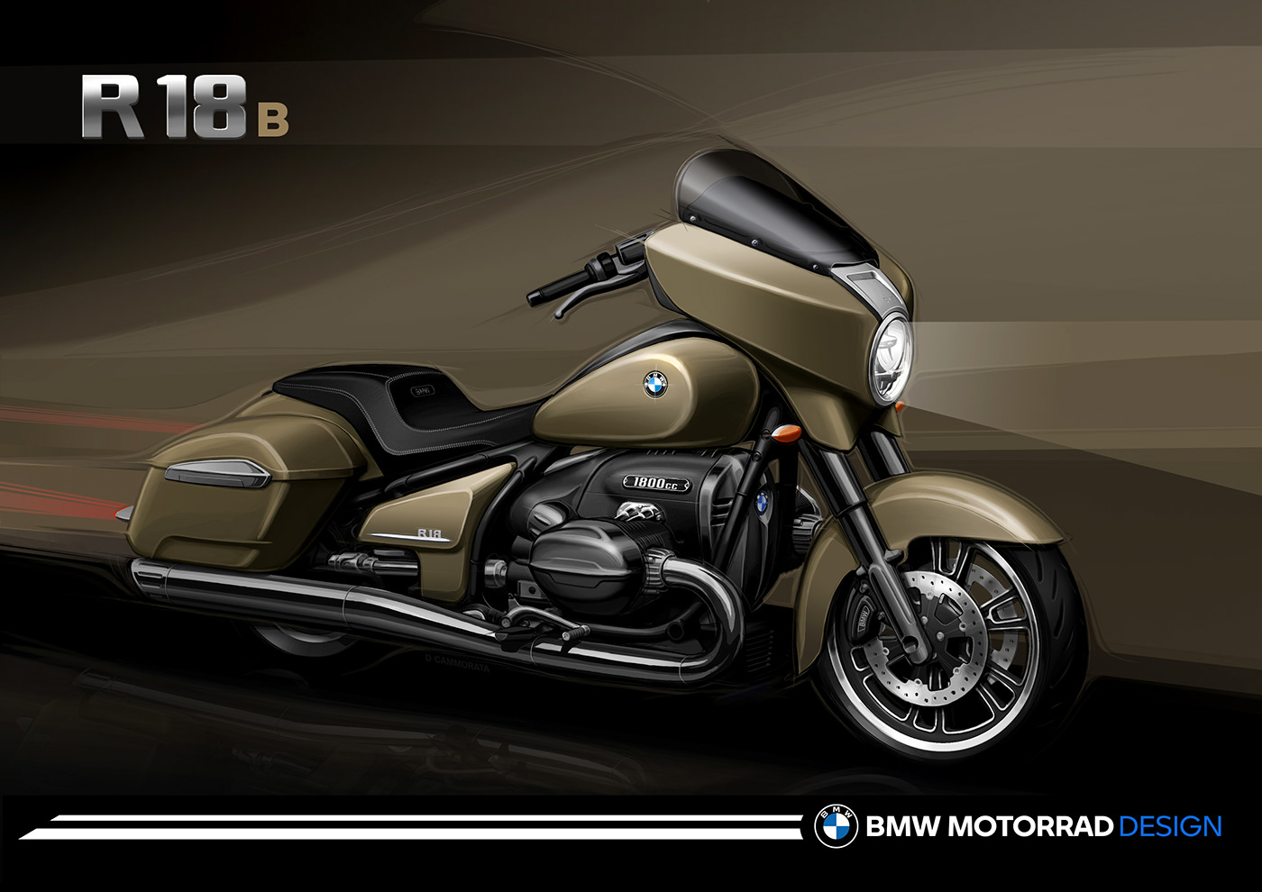 Extreme speed driving，BMW R18，motorcycle，