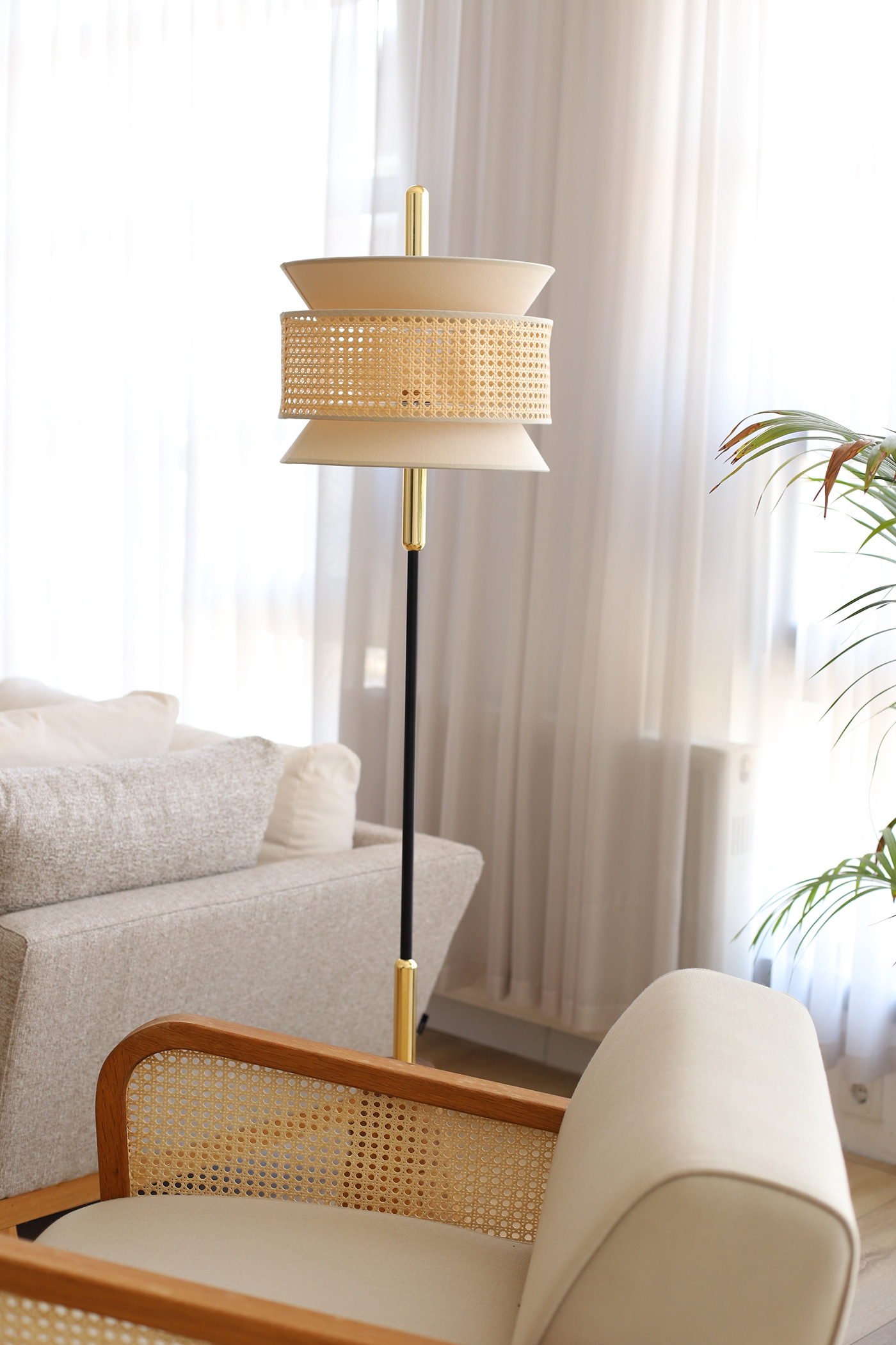mid lamp，furniture design ，Rattan weaving，