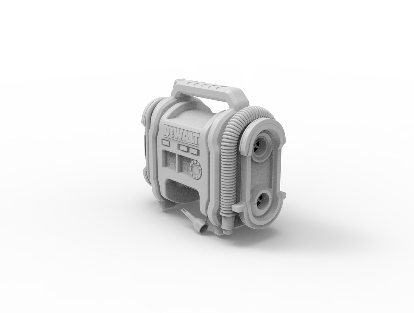 DEWALT 20V，Inflator，3D modeling，