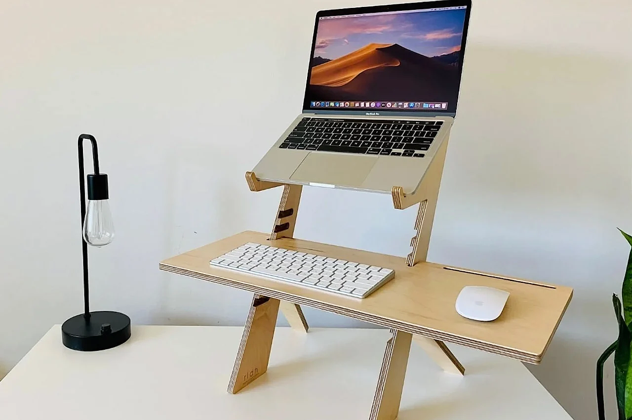 站立式办公桌，笔记本电脑支架，人体工学，