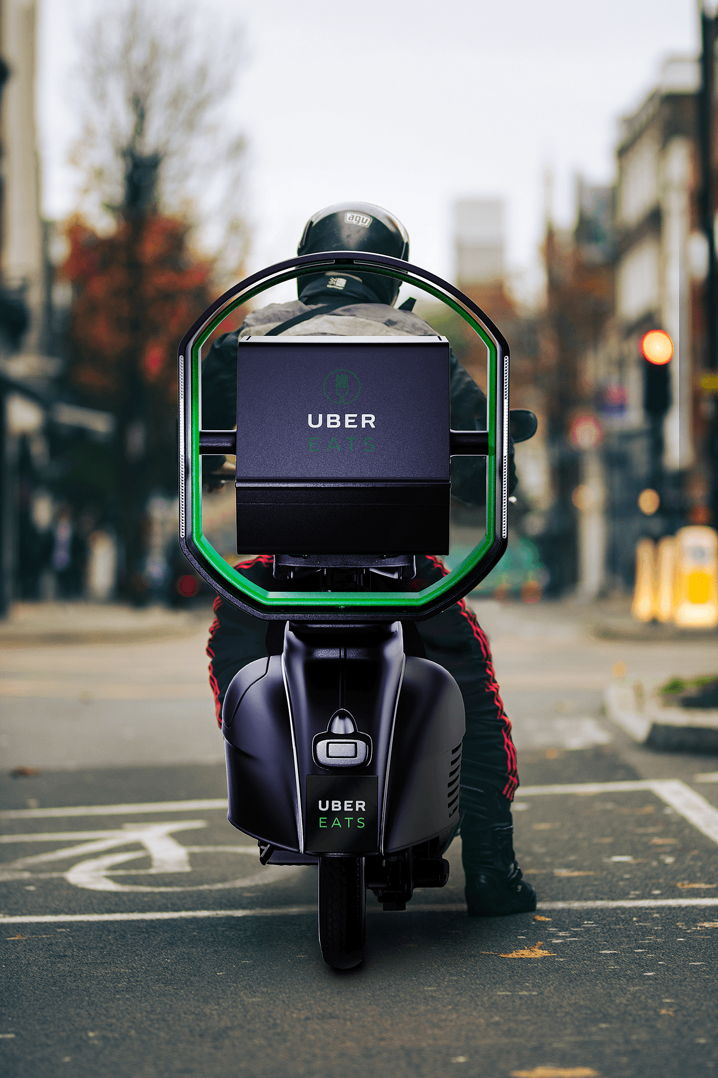 Uber Eats，Order food，delivery boy，Delivery truck，