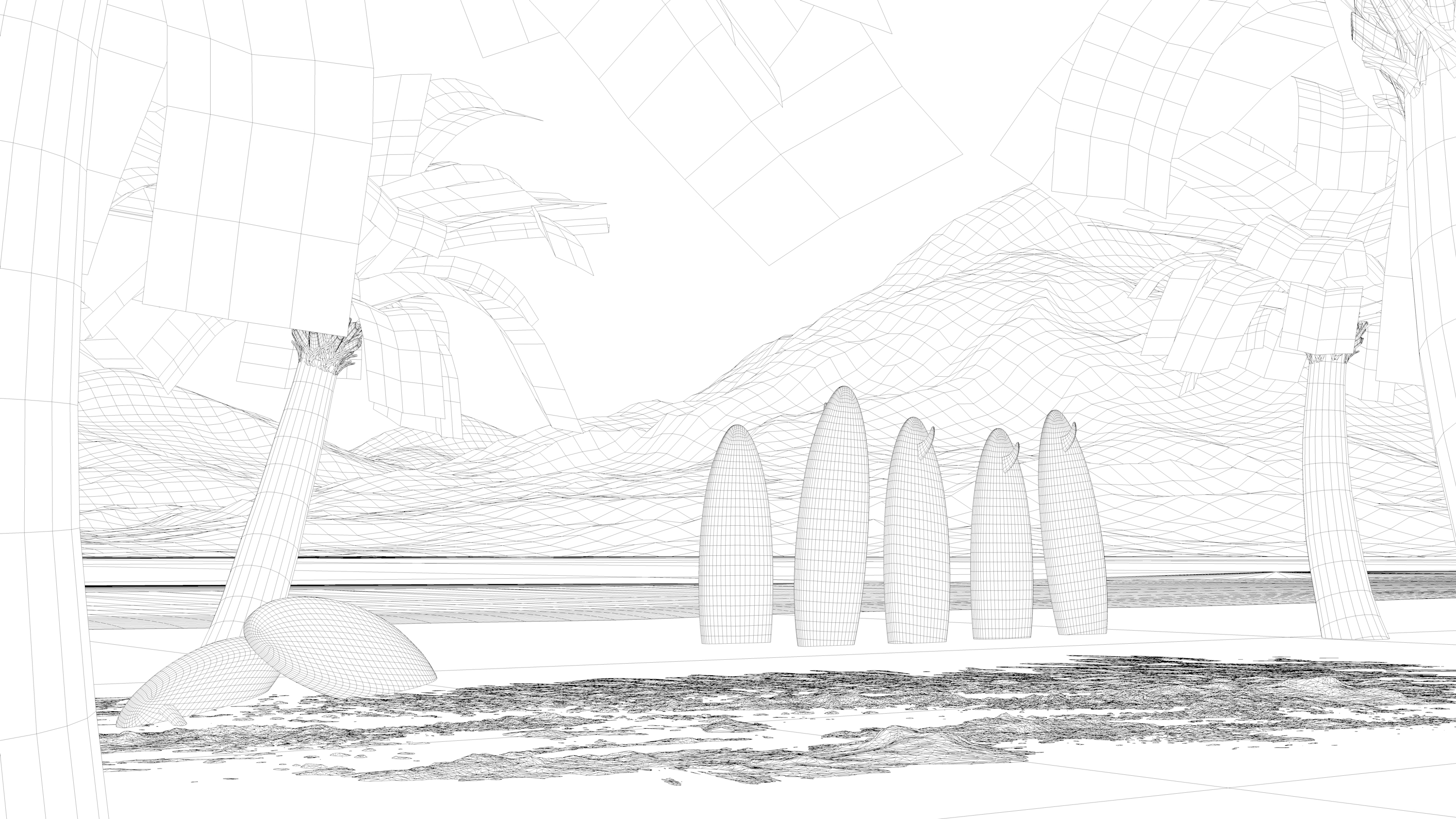 Realistic rendering，Surf board，Realistic scene，