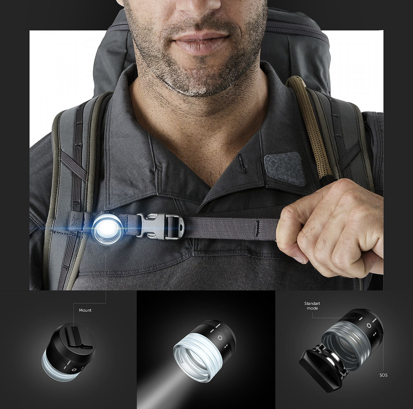 rescue，outdoors，bionics，Portable，Flashlight，