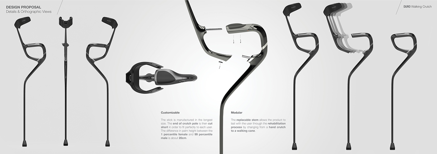 a cane，carbon fibre，Caring design，