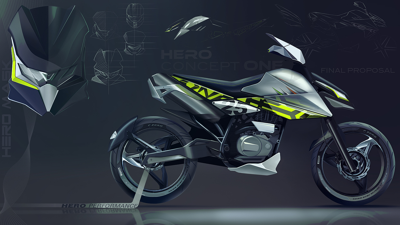 Hand drawn，motorcycle，Student works，