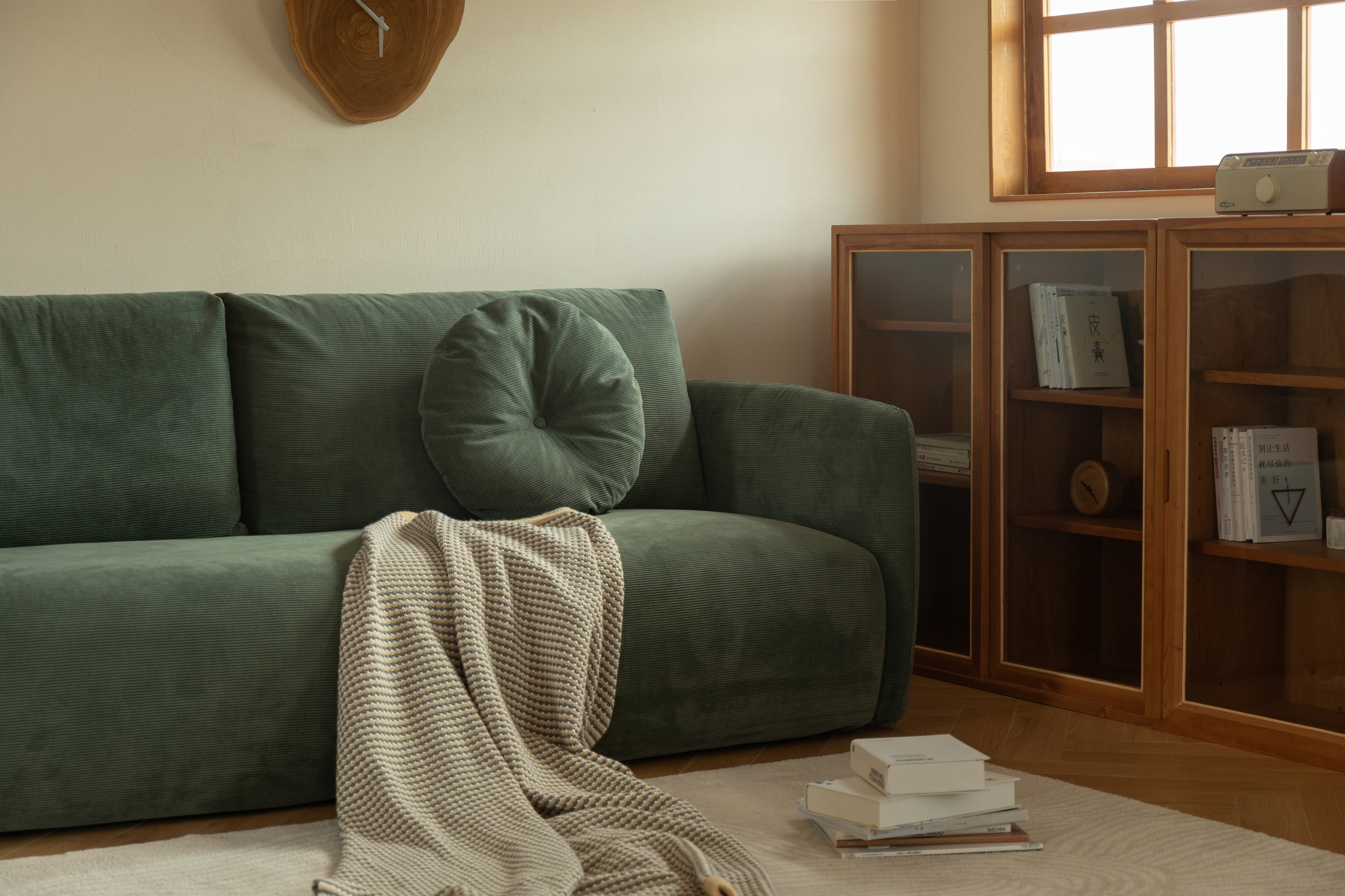 Corduroy / sofa / fabric / retro / modern，