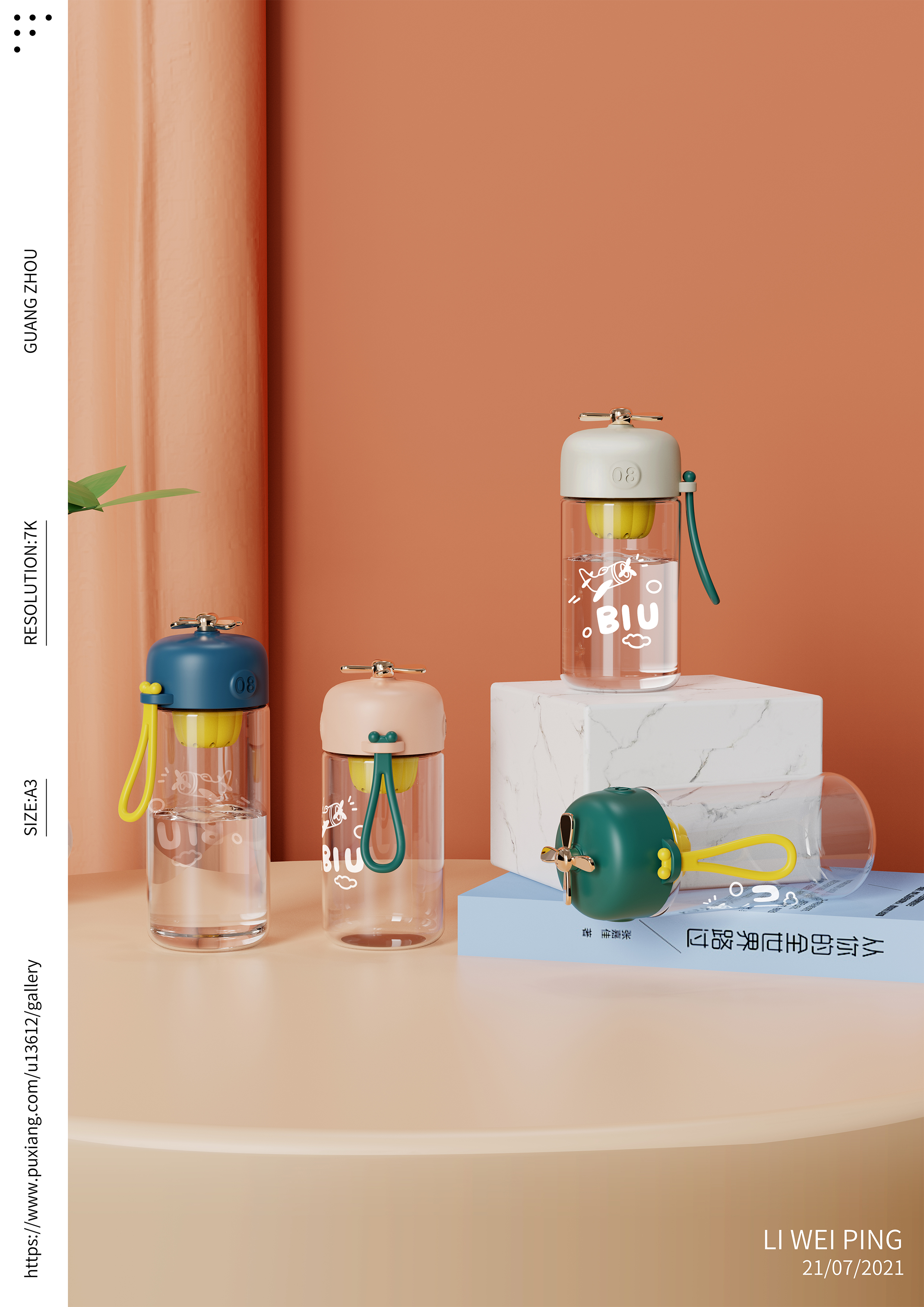 Water cup，flower receptacle，lovely，Small plane，silica gel，Rope lifting，electroplate，water，