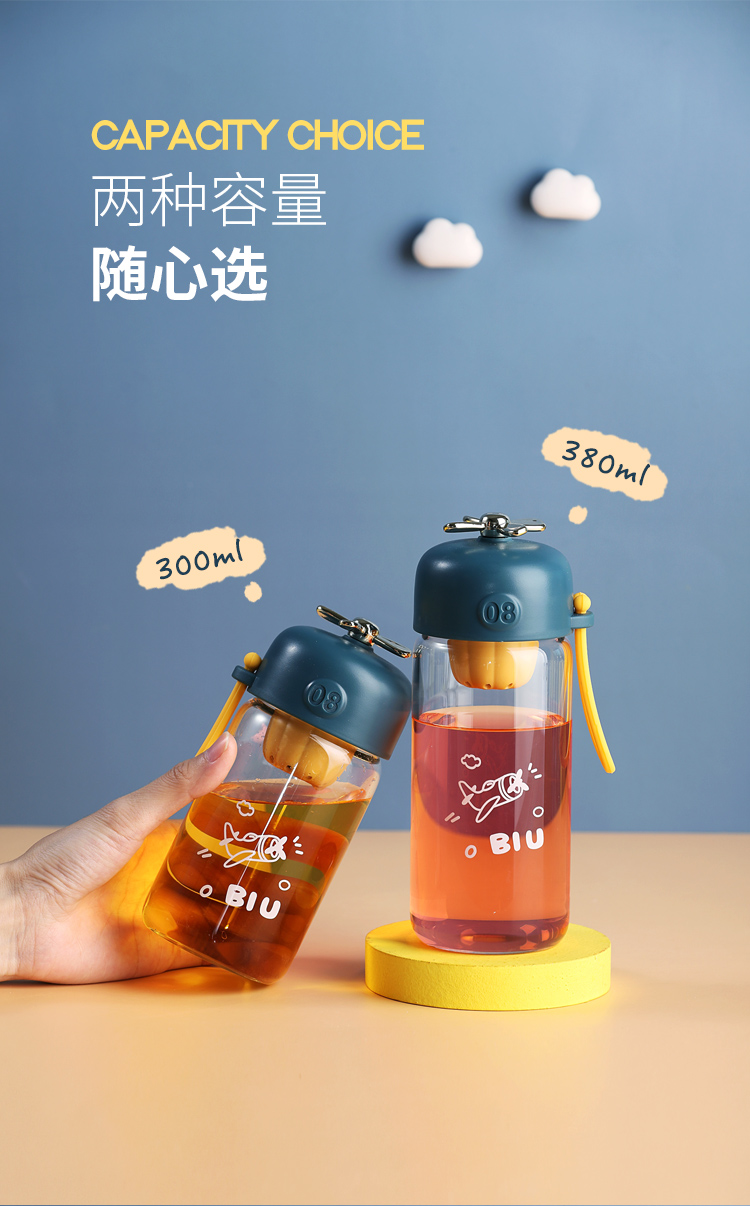 Water cup，flower receptacle，lovely，Small plane，silica gel，Rope lifting，electroplate，water，