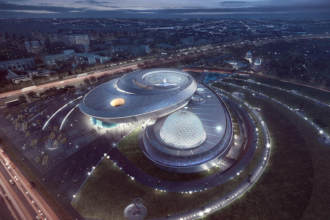 starry sky，planetarium，China，Shanghai，Architectural design，space exploration ，