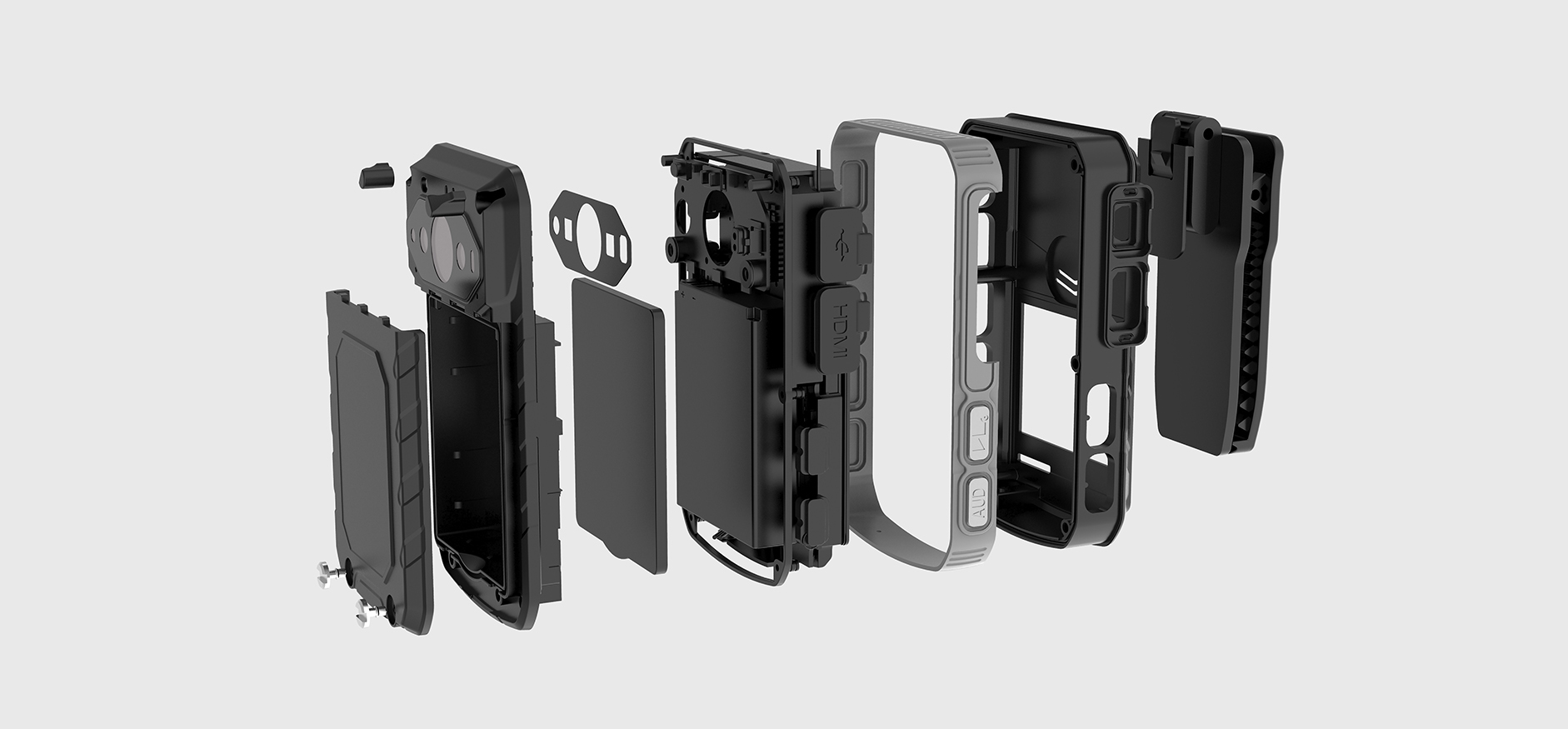 for police use，Law enforcement instrument，Recorder，screen，industrial design，Appearance design，