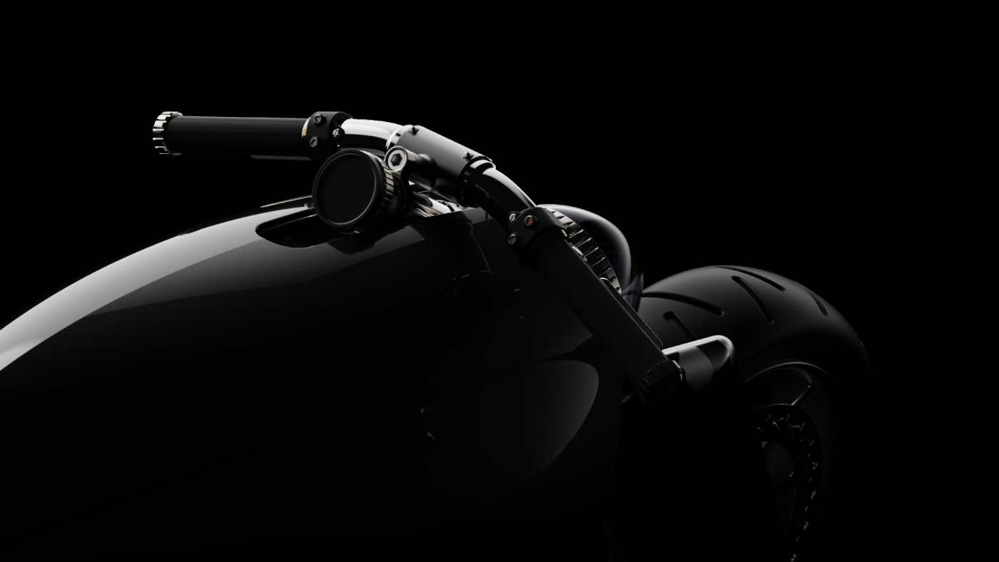 motorcycle，摩托车设计，黑色，