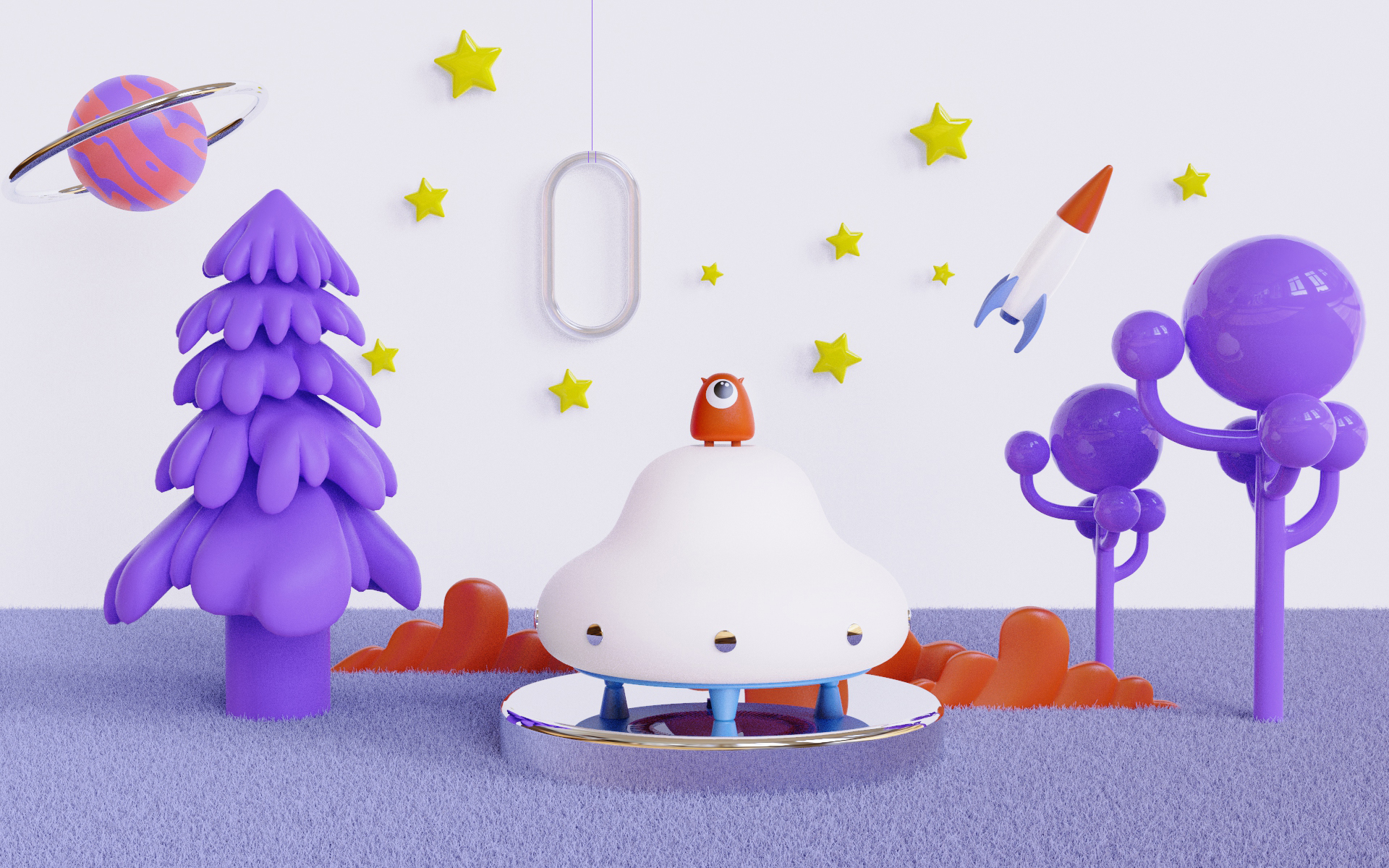 Night light，Flying saucer，Children's products，lovely，alien，