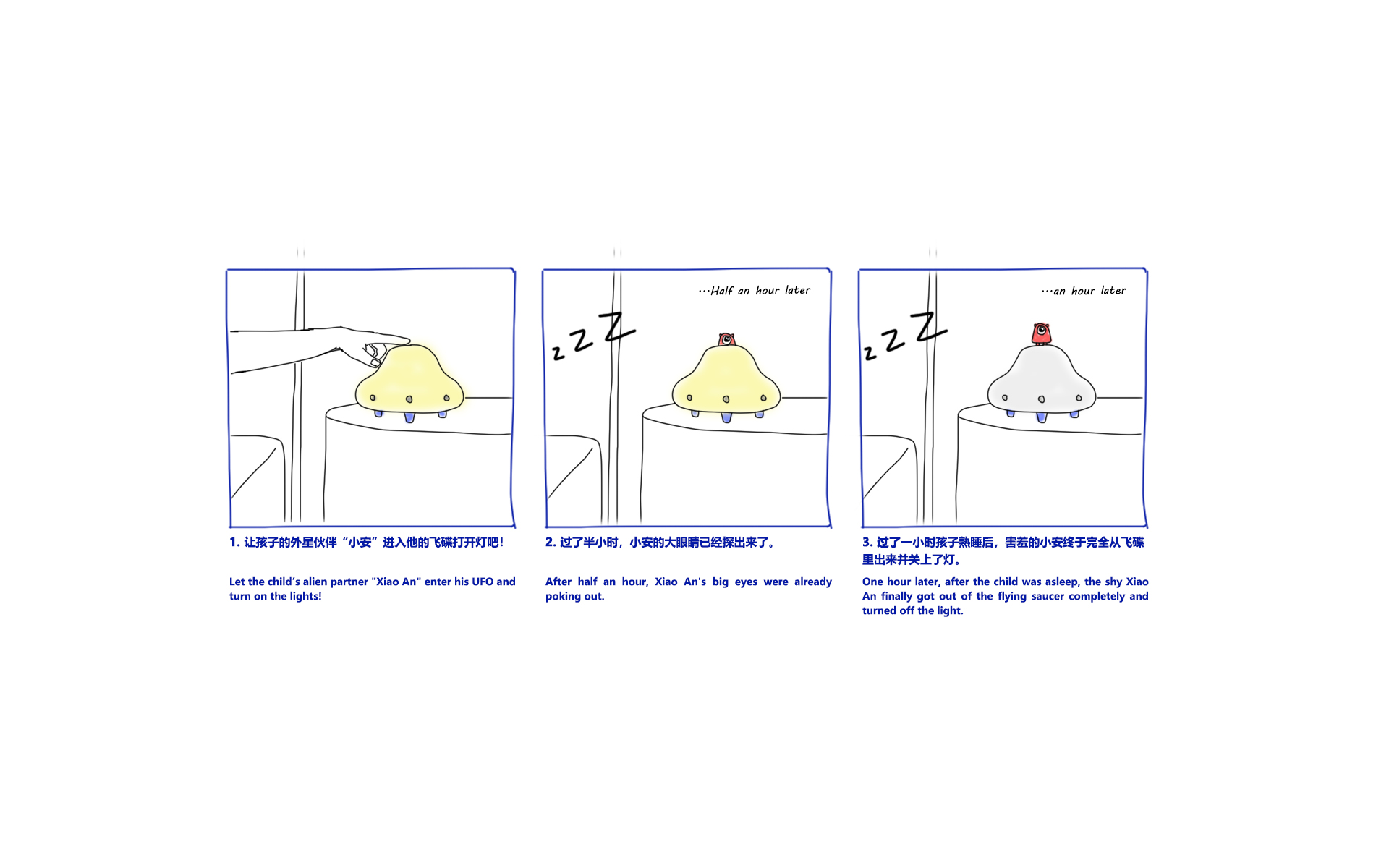 Night light，Flying saucer，Children's products，lovely，alien，