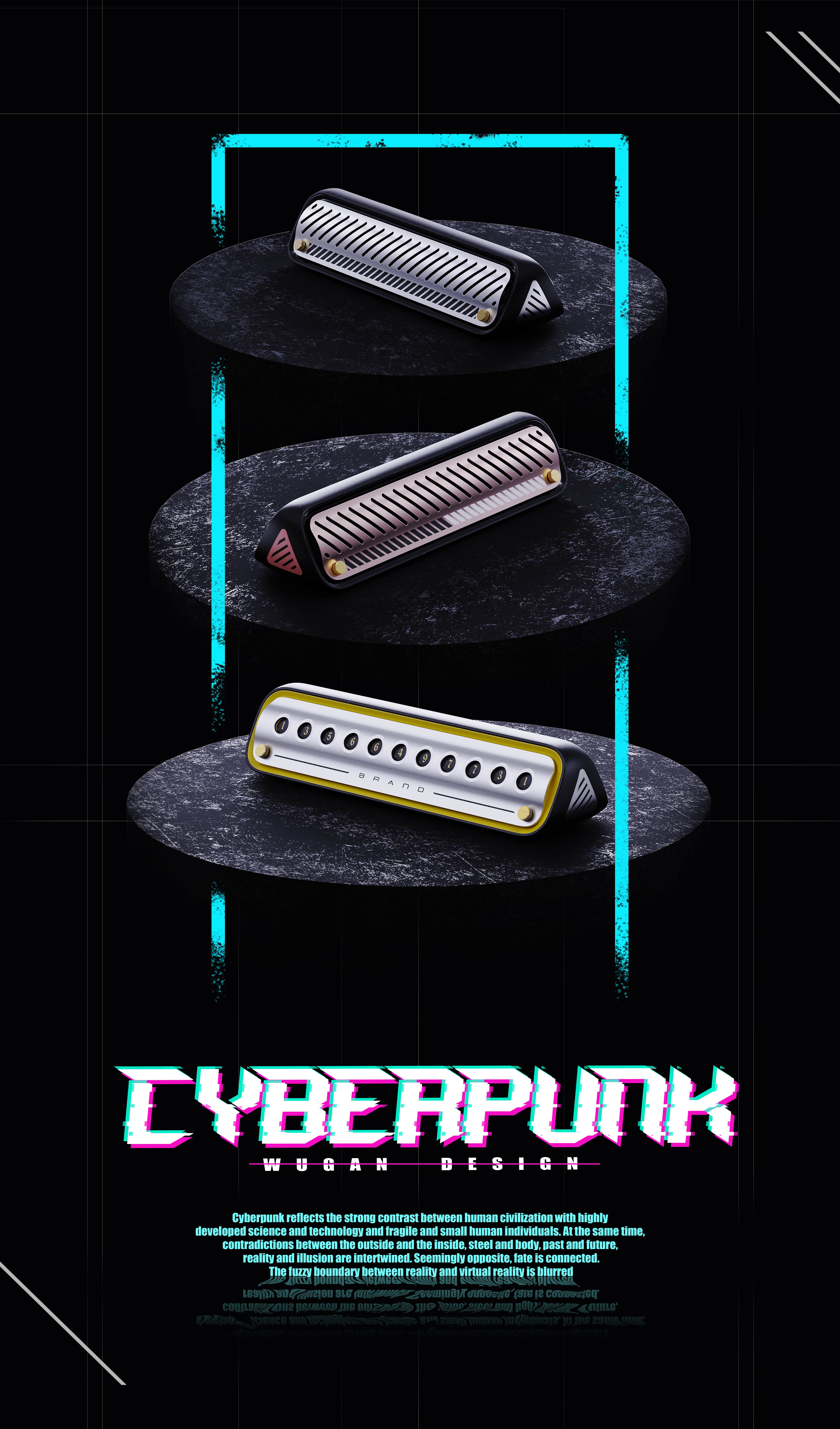 Cyberpunk，Tide play，Parking number plate，Cool，