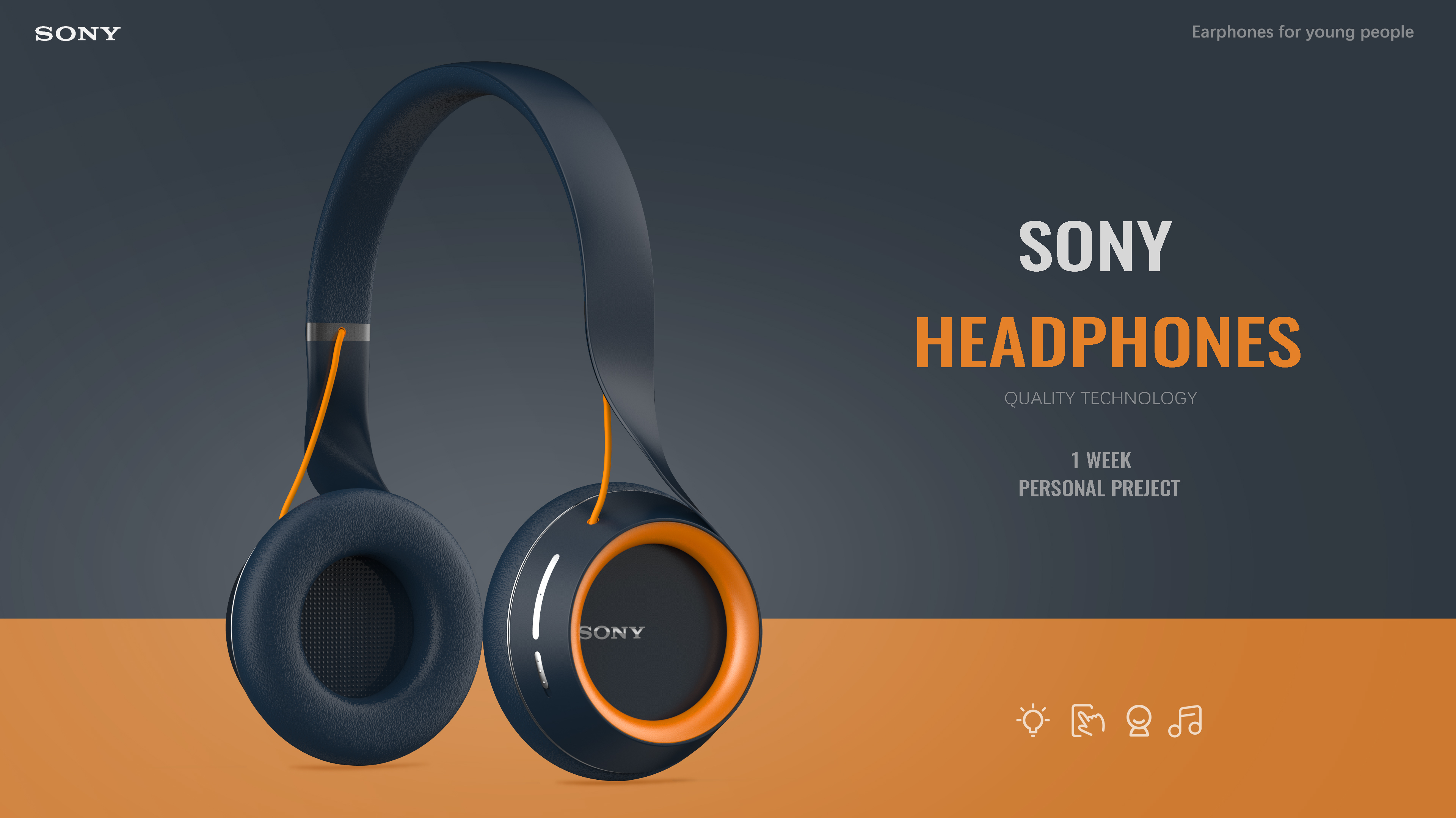 Simplicity, vitality, fluency, headset, youth, music, trend，