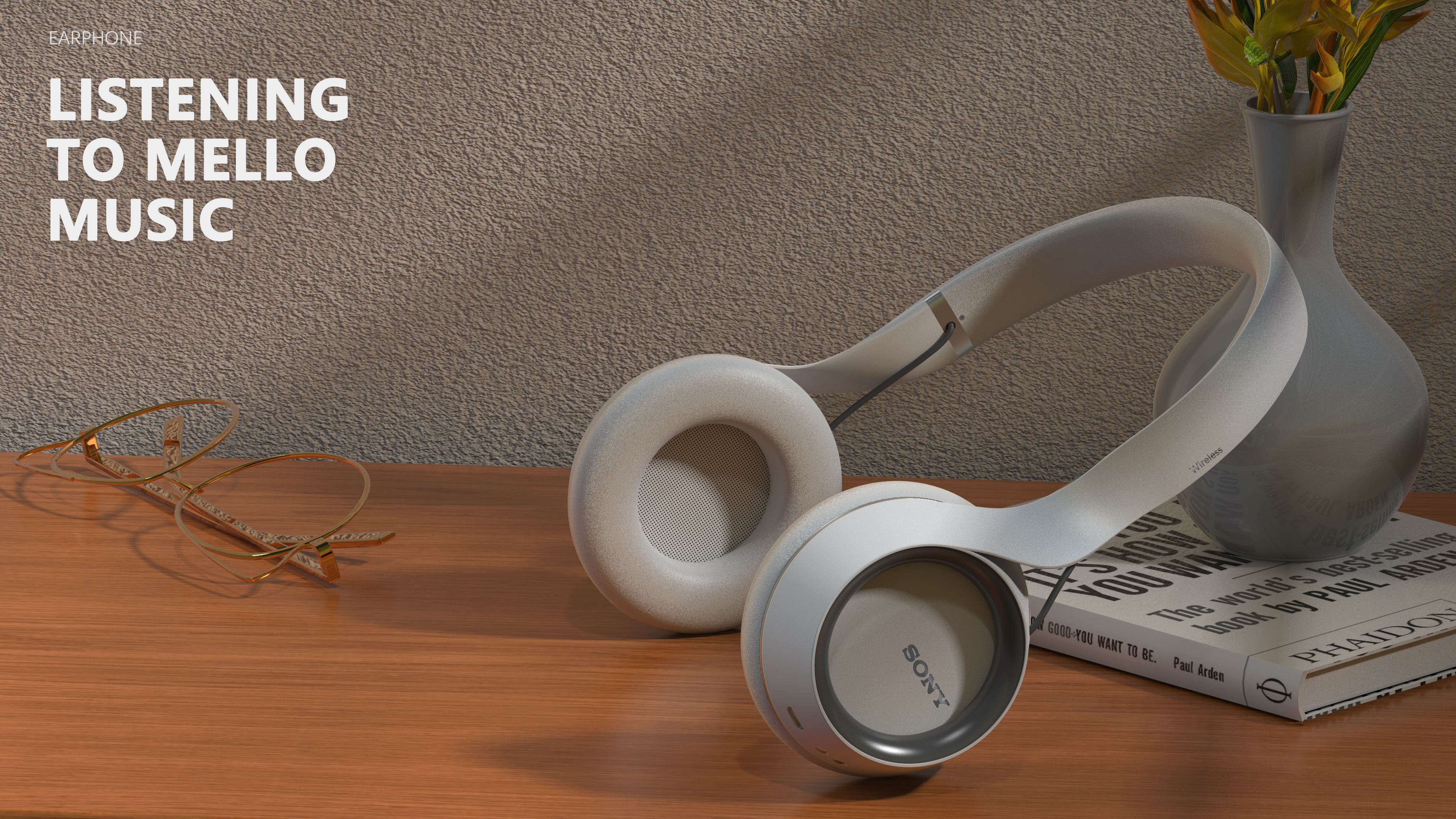 Simplicity, vitality, fluency, headset, youth, music, trend，