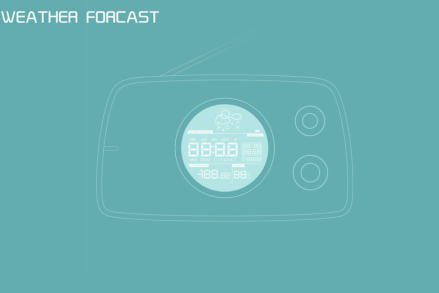 预报天气，收音机，银色，温度，检测，