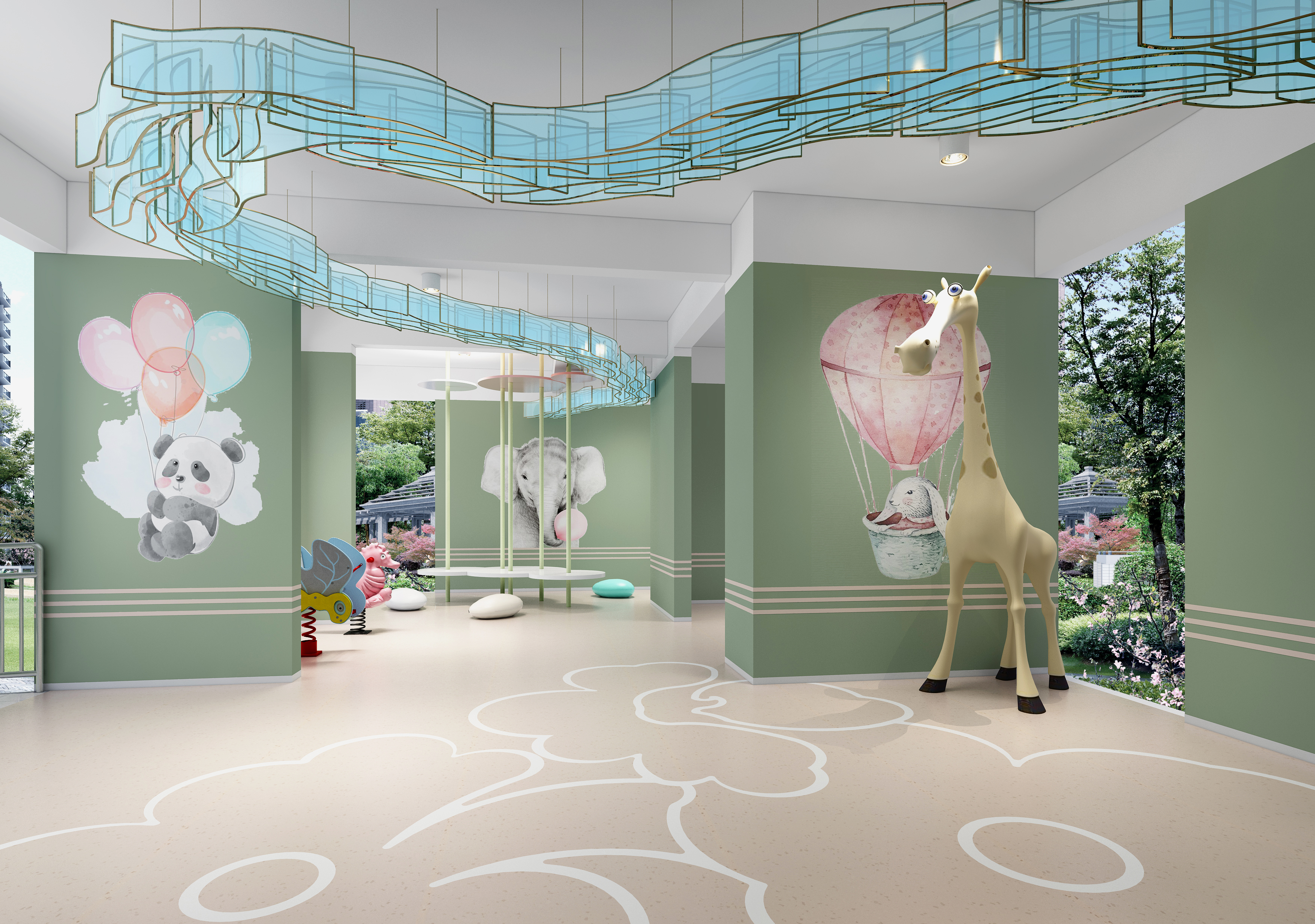 Overhead floor，Interior design，Architectural design，