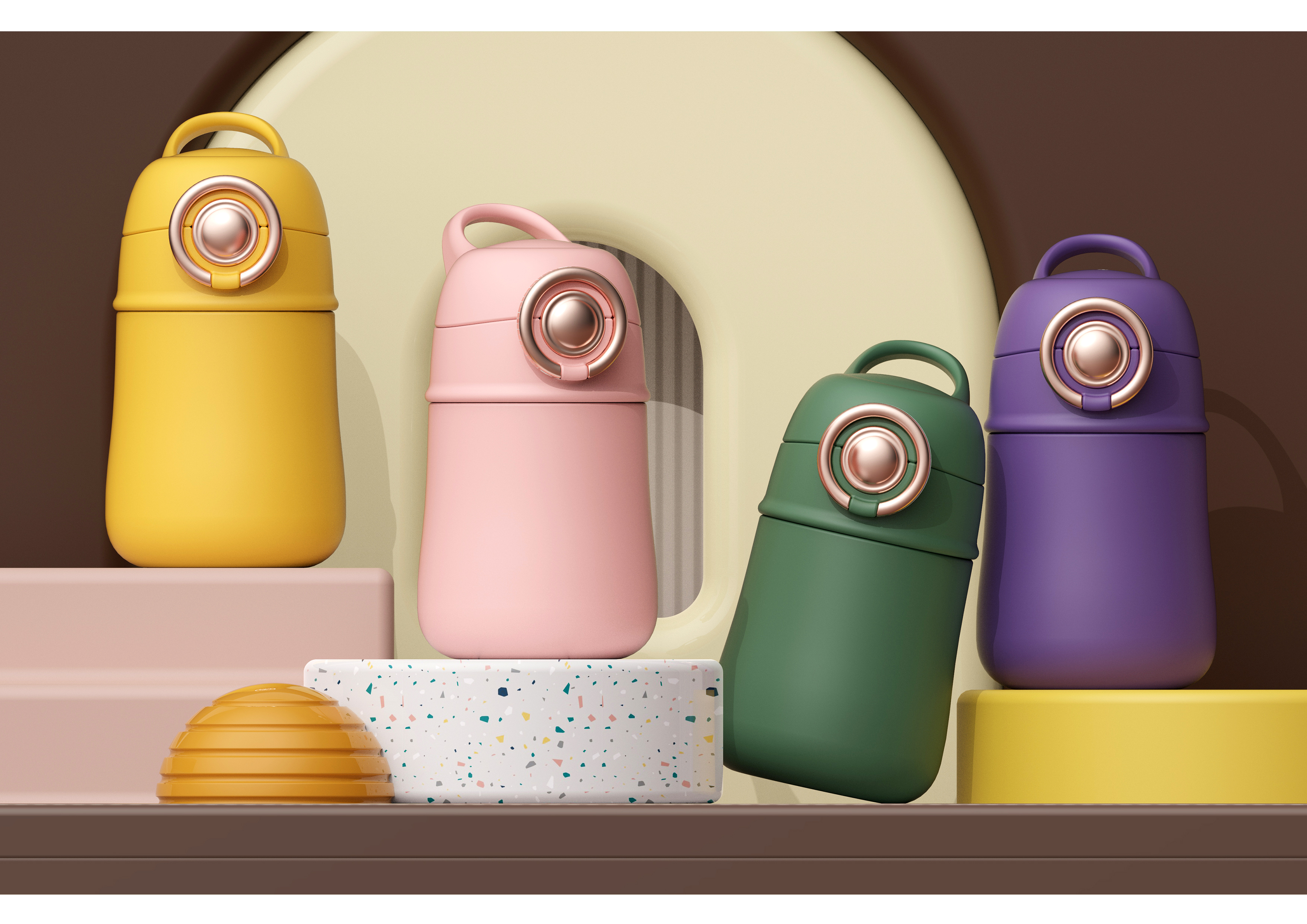 Cute bouncing cup design，