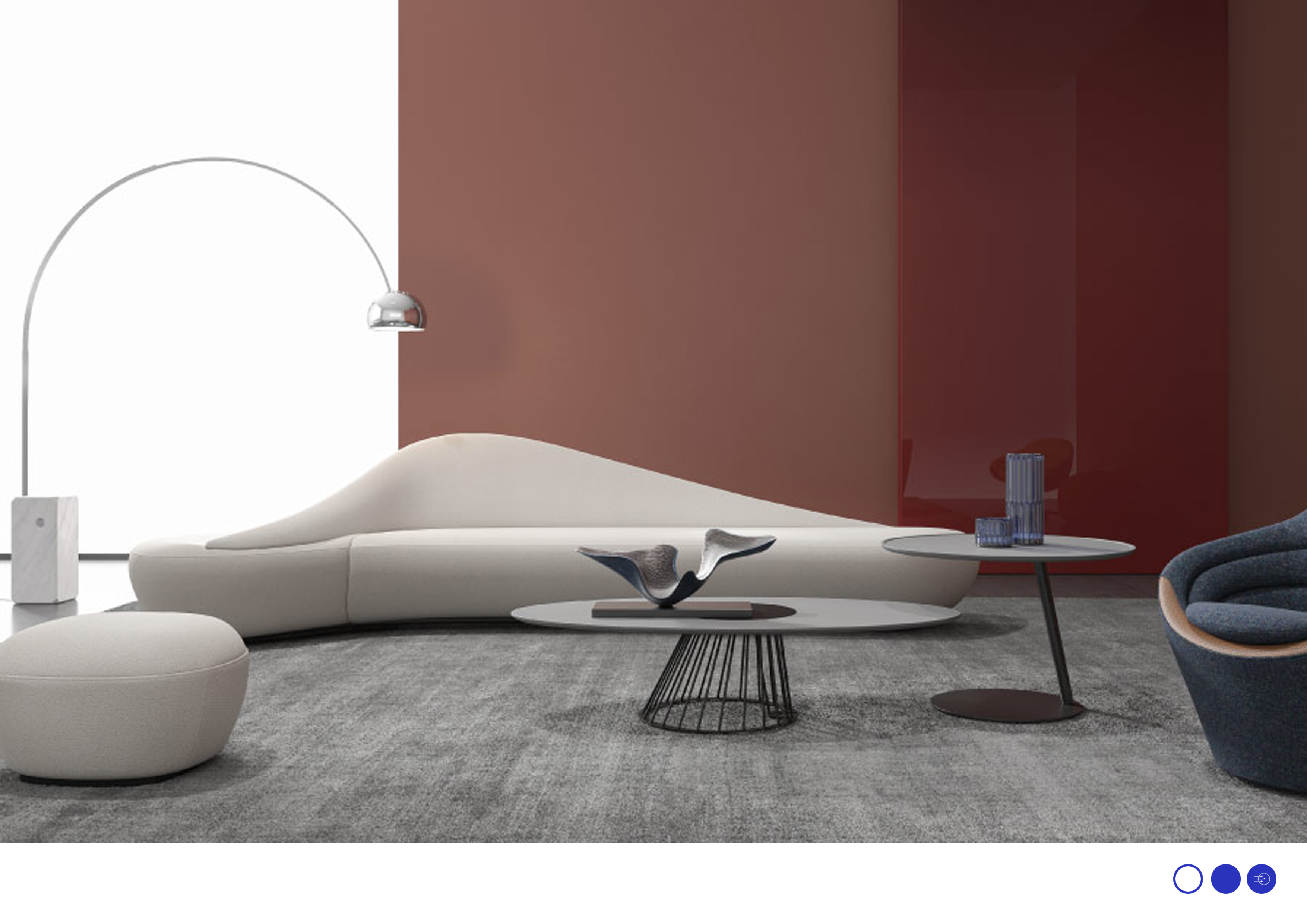 Office furniture ，Zaha Hadi，Large public sofa，Organic form，