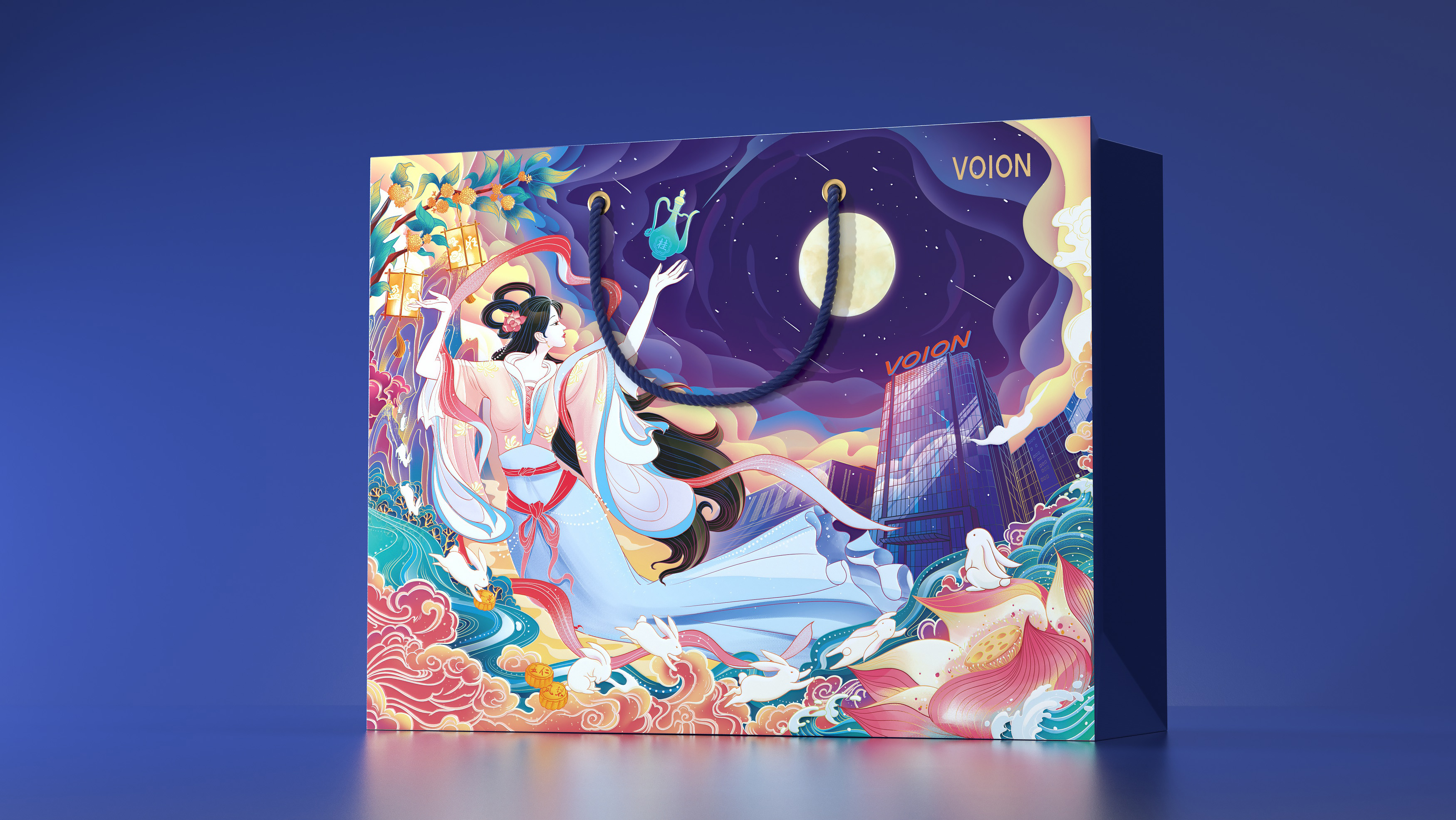 Mid-autumn Festival，packing design，Gift box，Chang'e，Moon Cake，