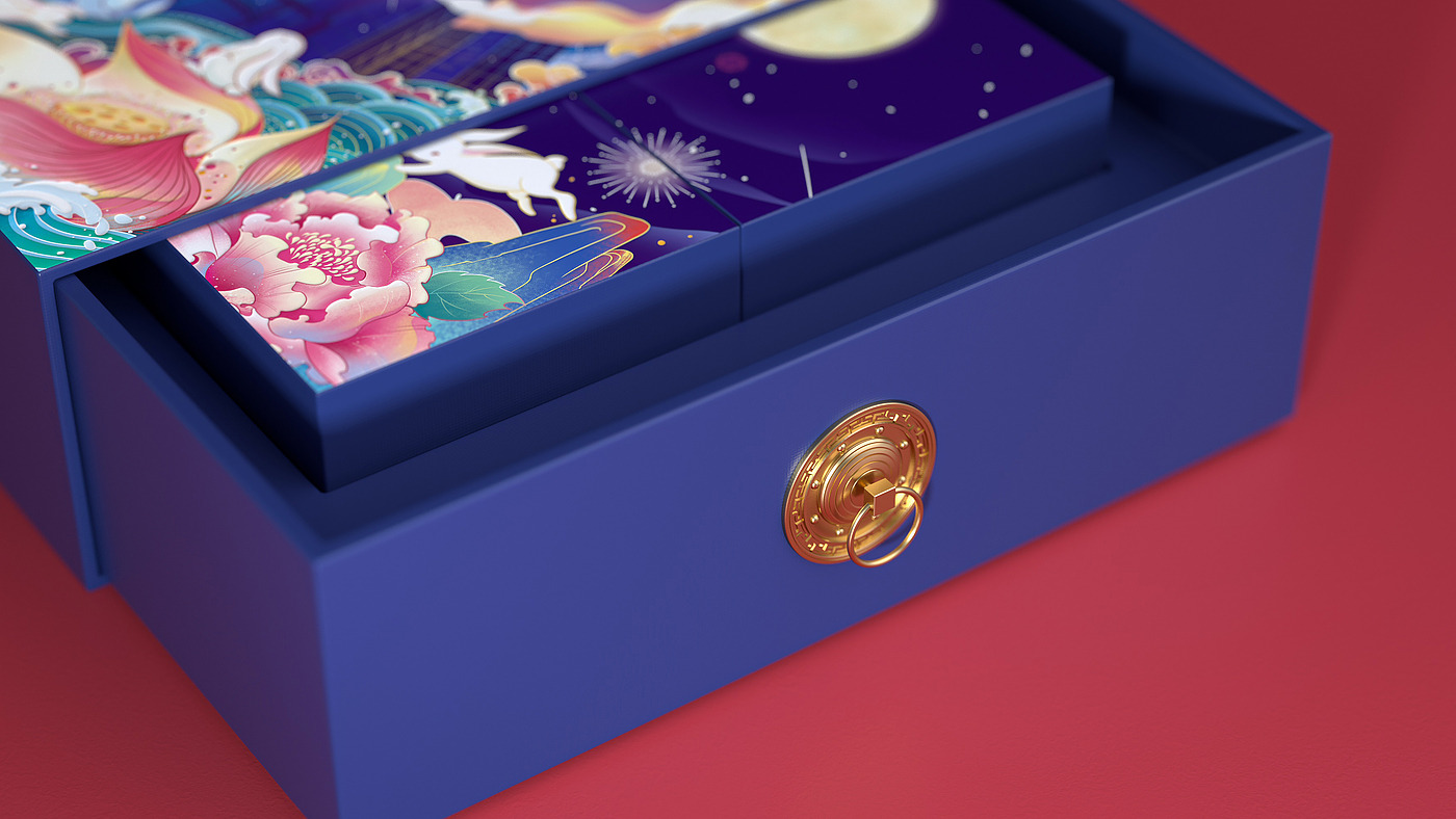 Mid-autumn Festival，packing design，Gift box，Chang'e，Moon Cake，