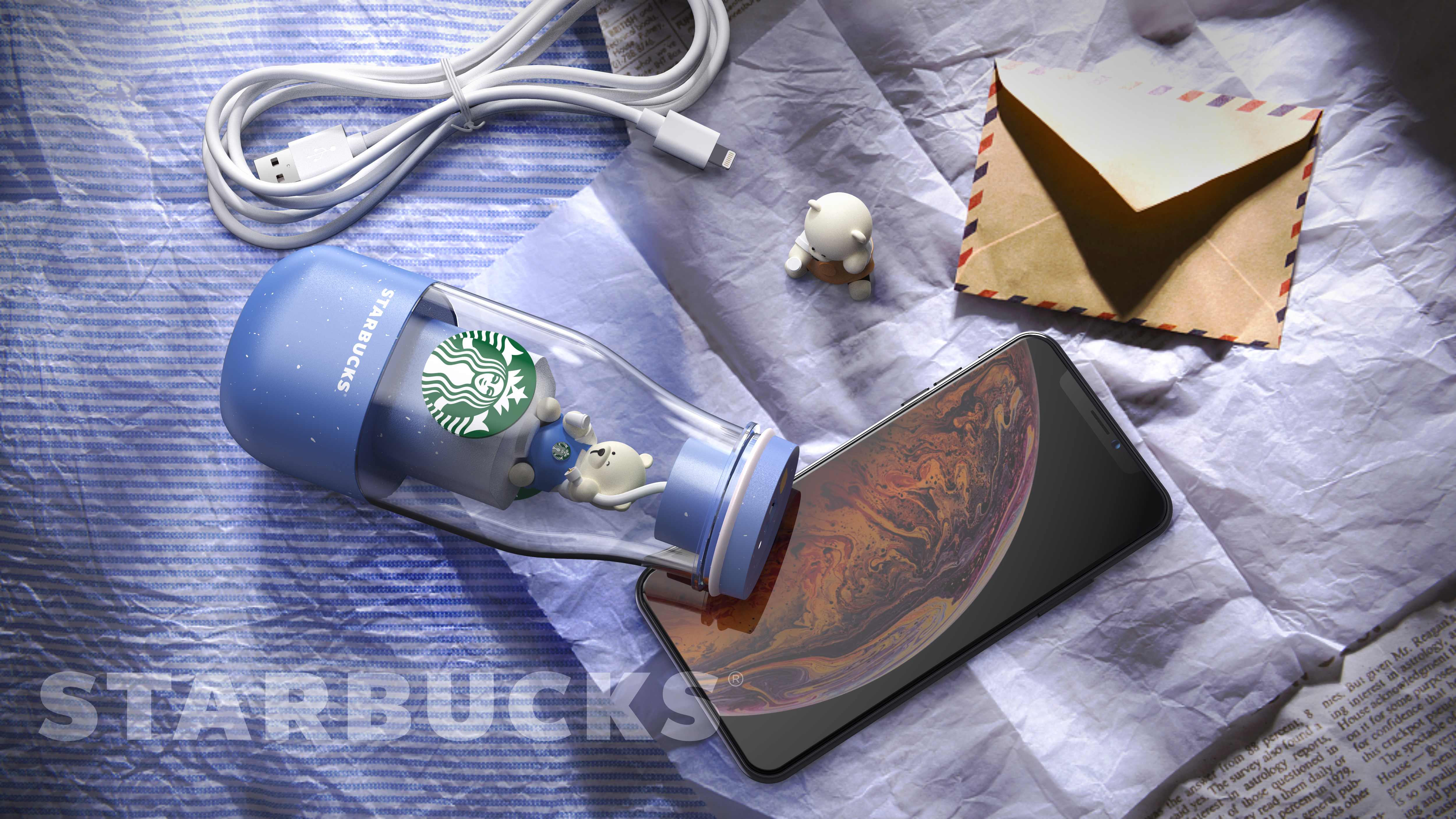 portable battery，Top grade design，Starbucks，Coffee，