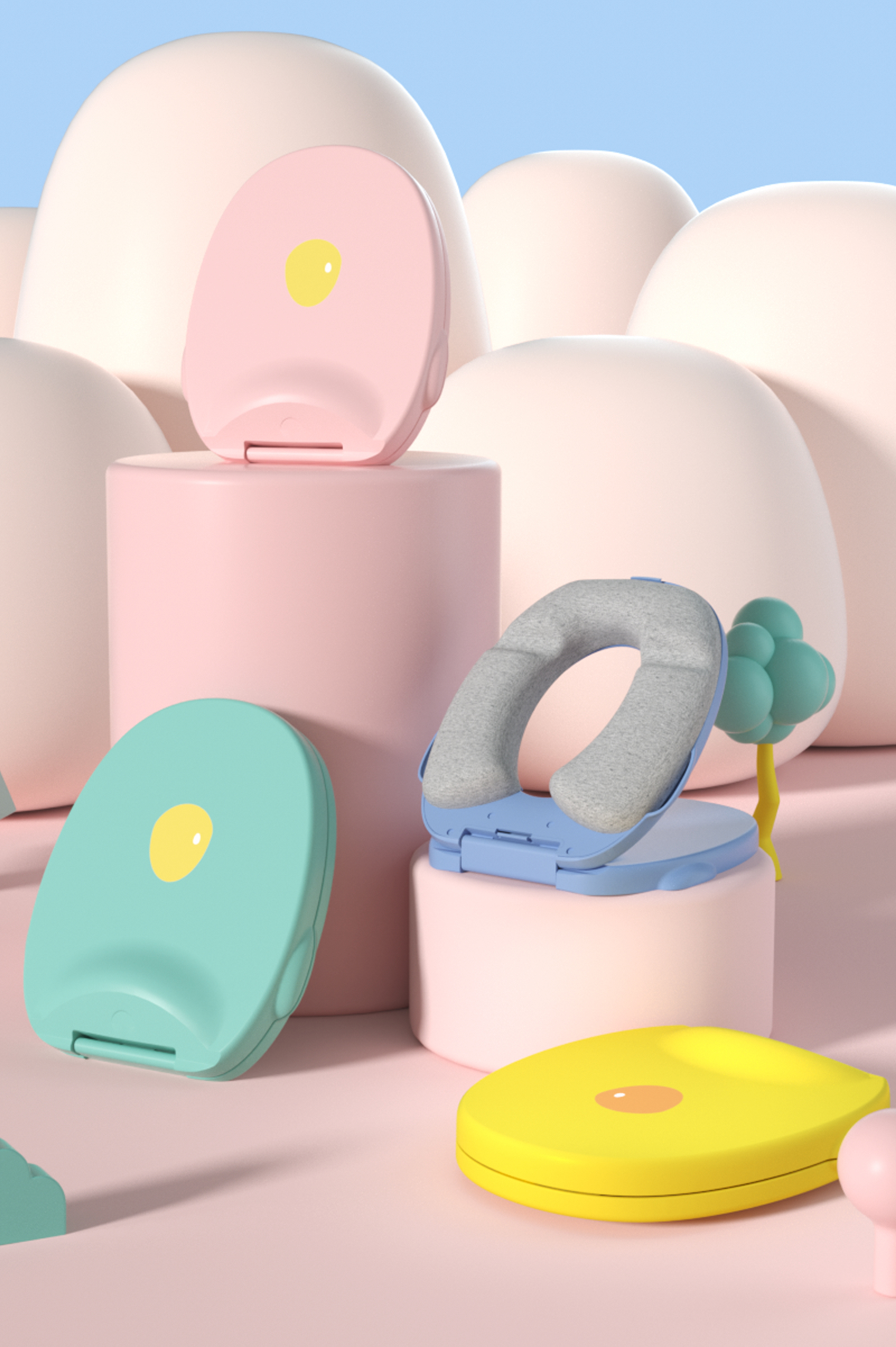 industrial design，Product appearance design，Children's nap pillow，Lunch break artifact，Penguin children's nap pillow，