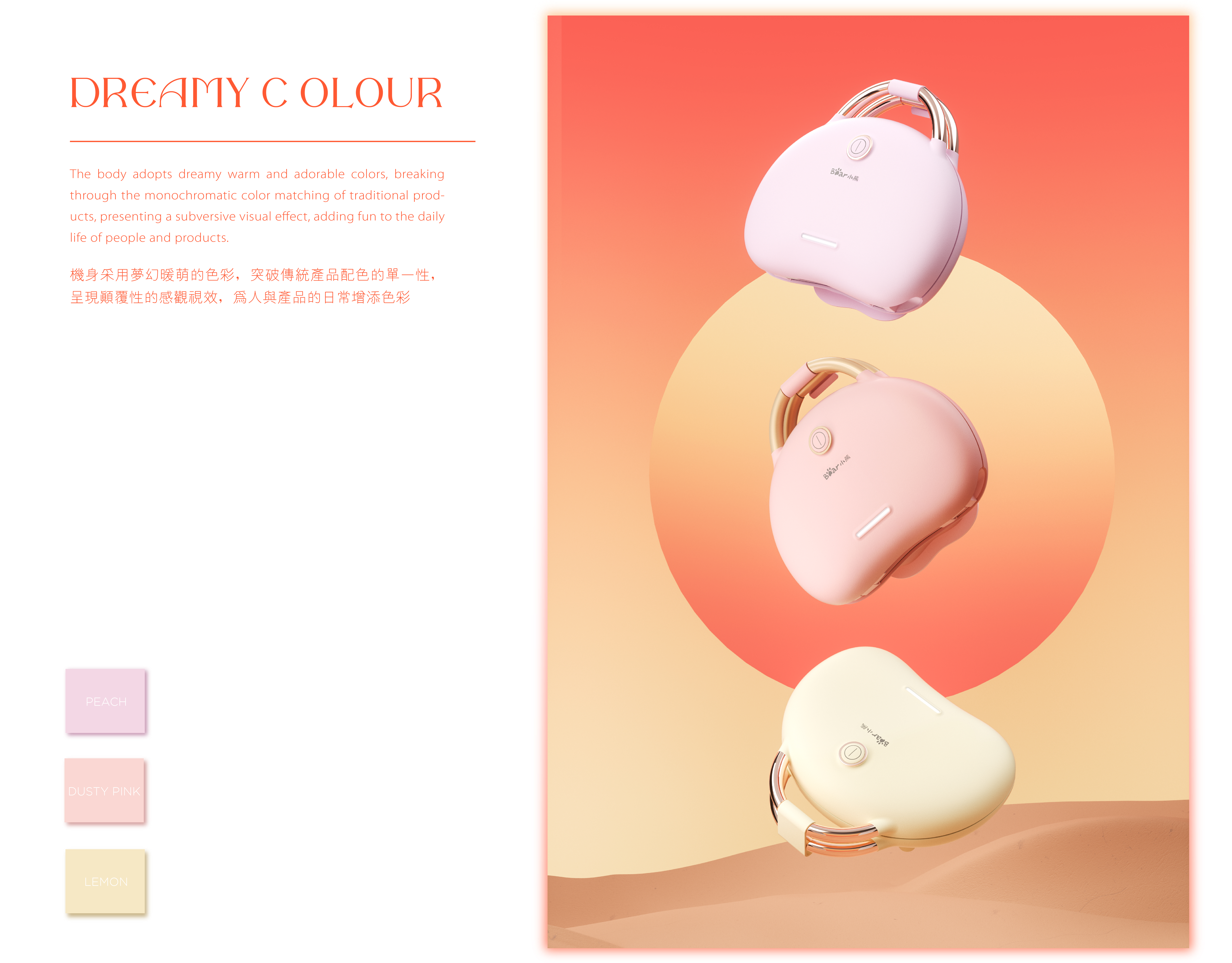 product design，industrial design，Scene rendering，small home appliances，kitchenware，Product planning，Breakfast machine，