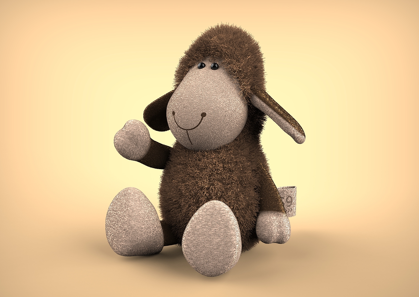 Rendering practice little donkey doll，