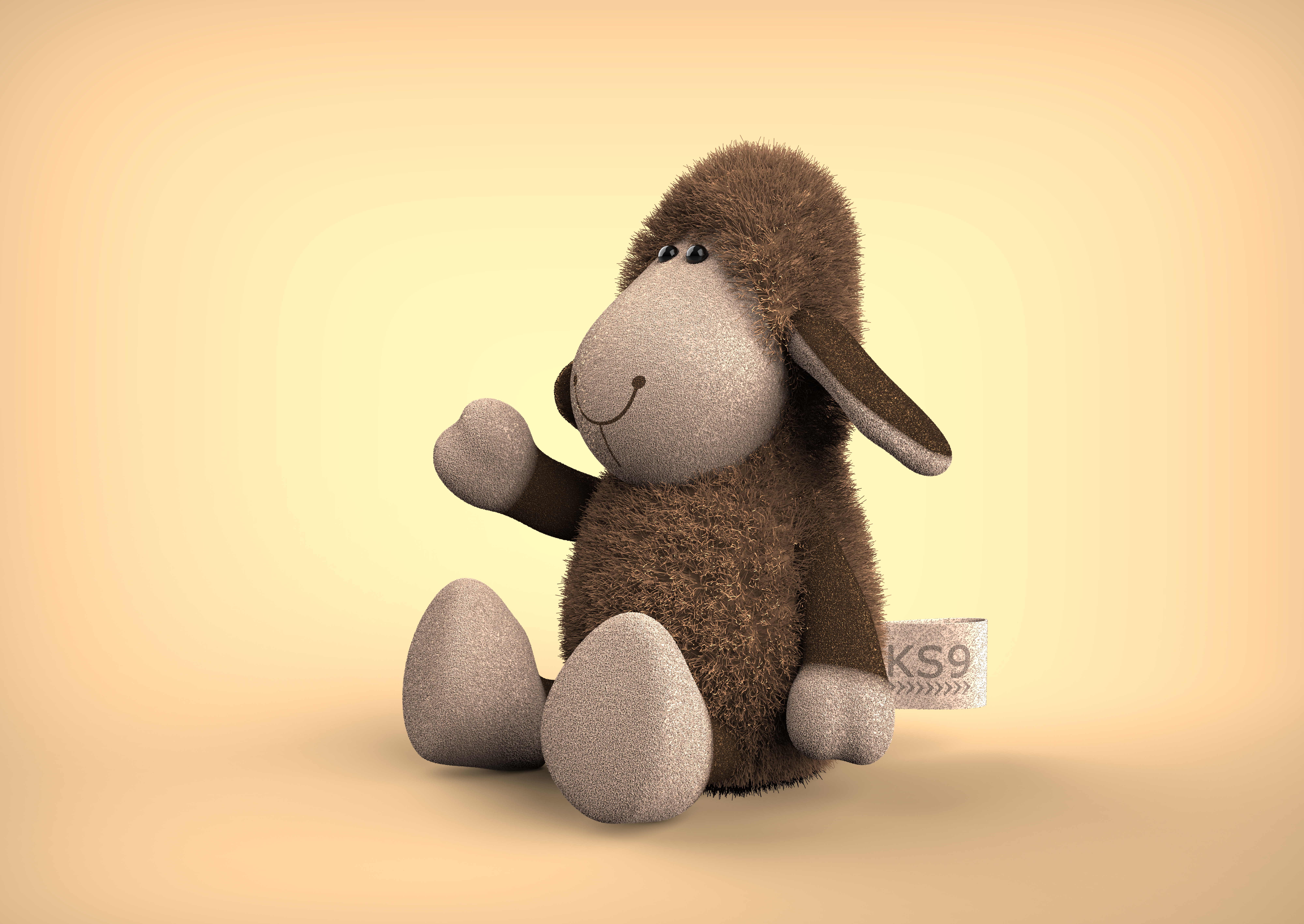 Rendering practice little donkey doll，