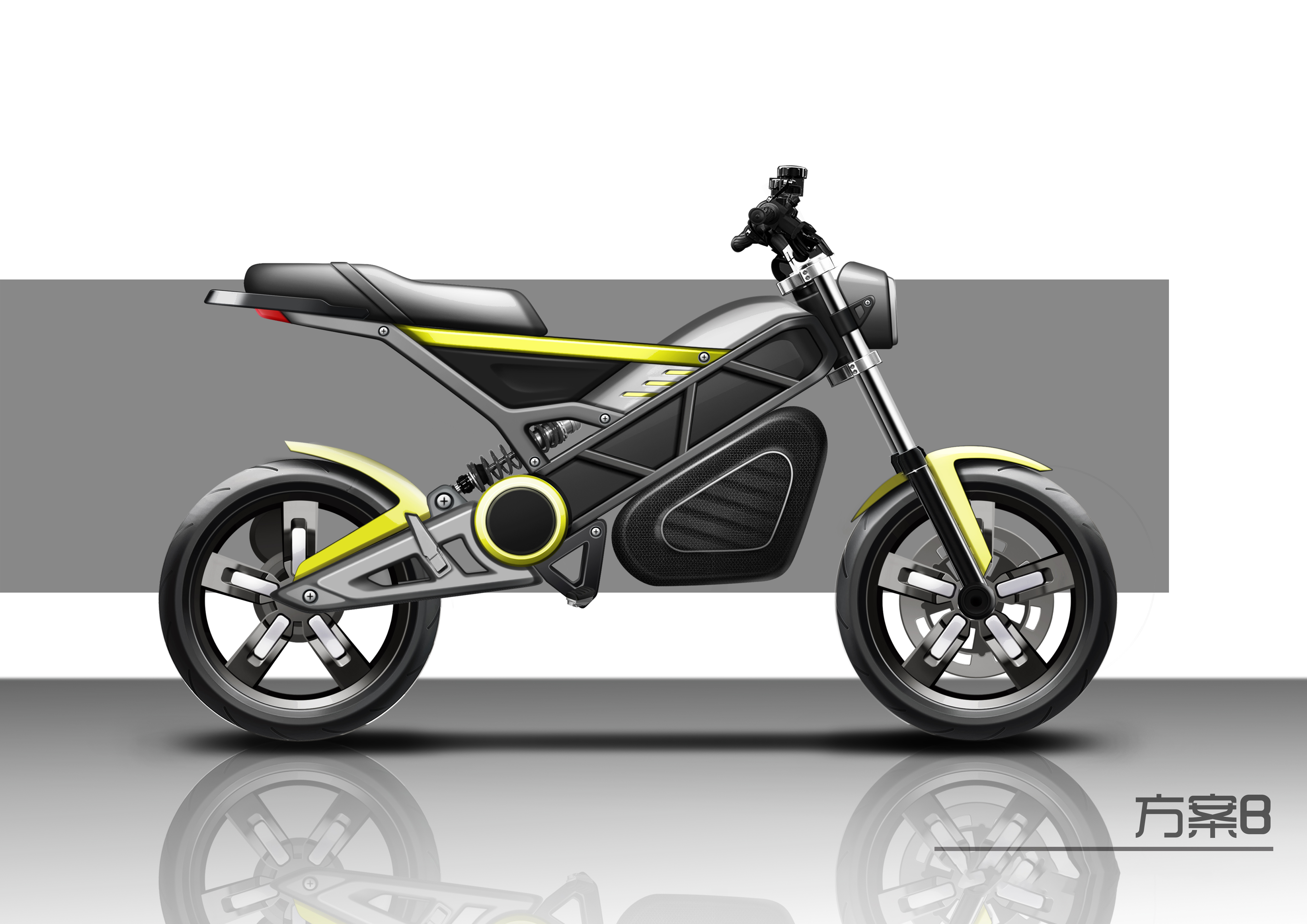 Hand drawn, trunk, electric vehicle，