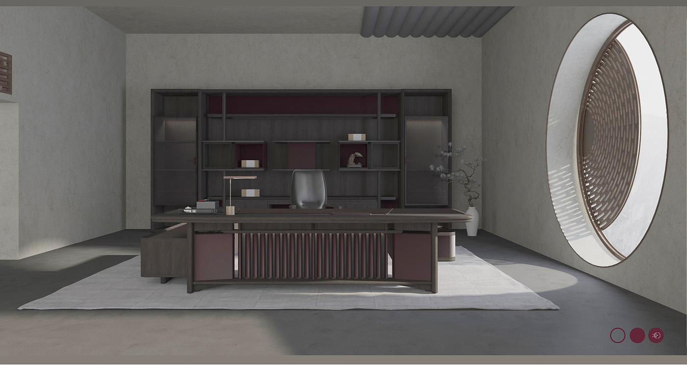 Bantai，solid wood，Office furniture ，Oriental sense，Lu Zhirong，