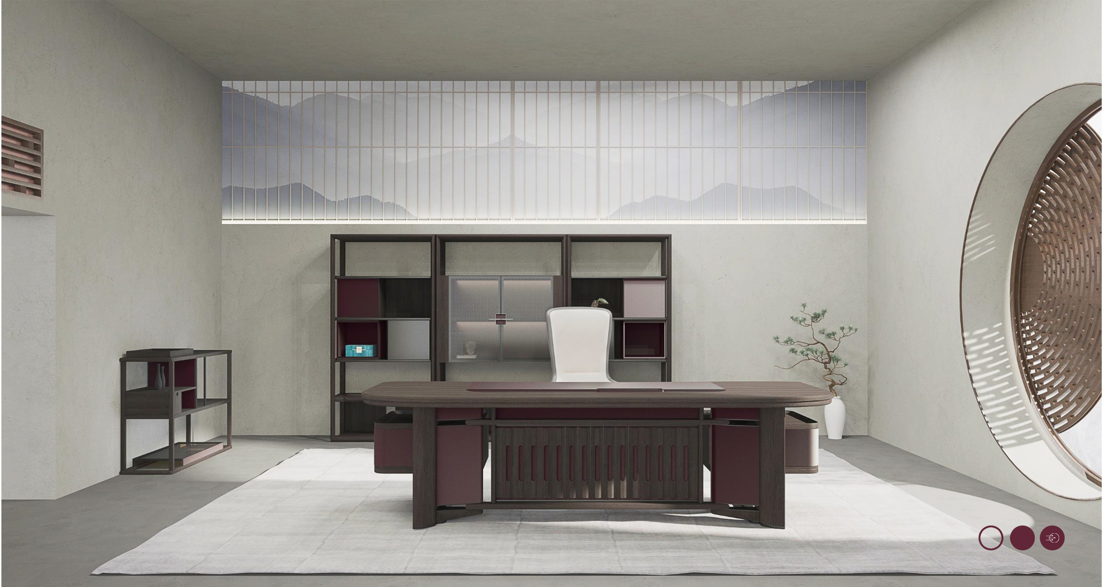 Bantai，solid wood，Office furniture ，Oriental sense，Lu Zhirong，